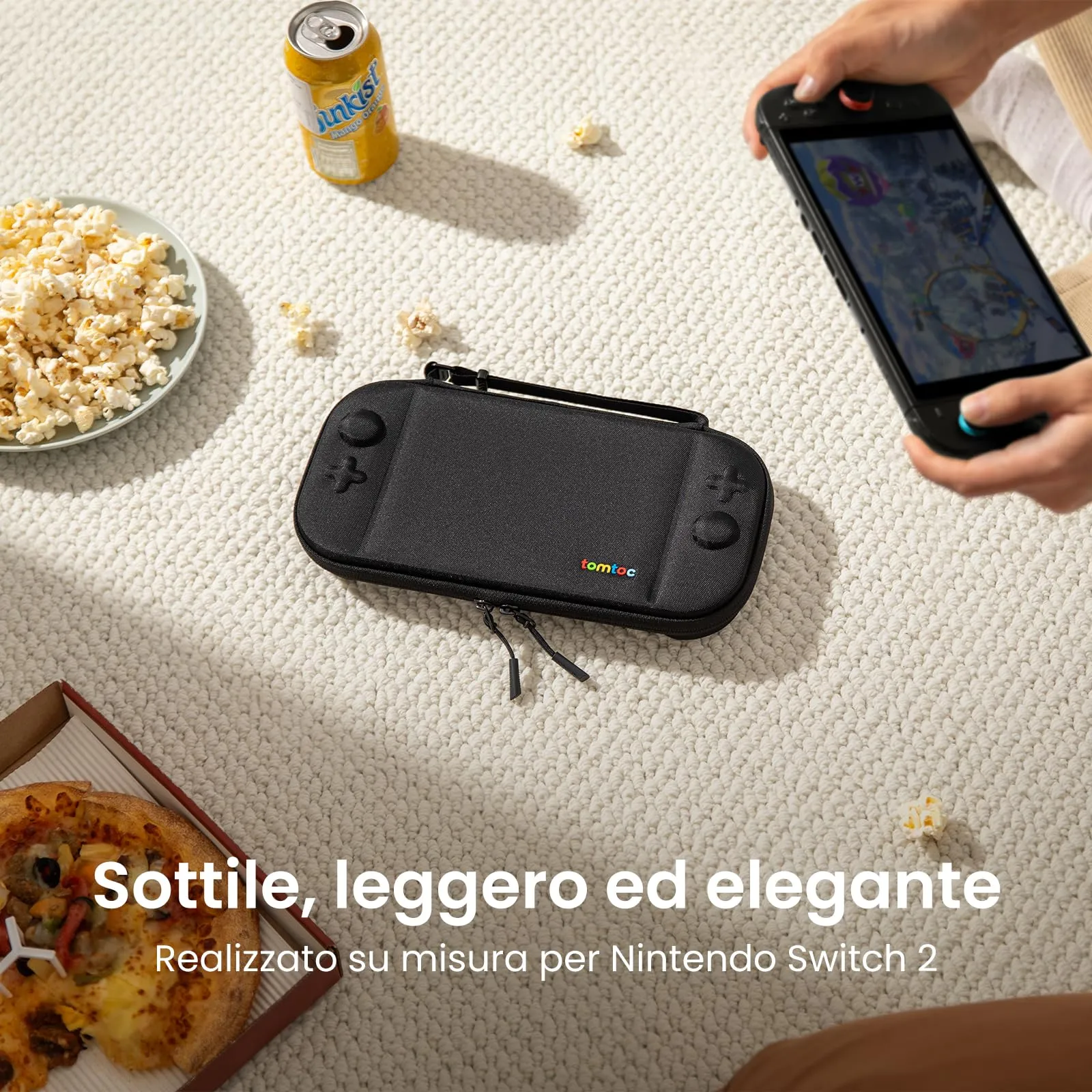 tomtoc Custodia per Nintendo Switch 2 (2025), Borsa da Trasporto Slim con 12 Slot per Cartucce di Gioco - immagine 2