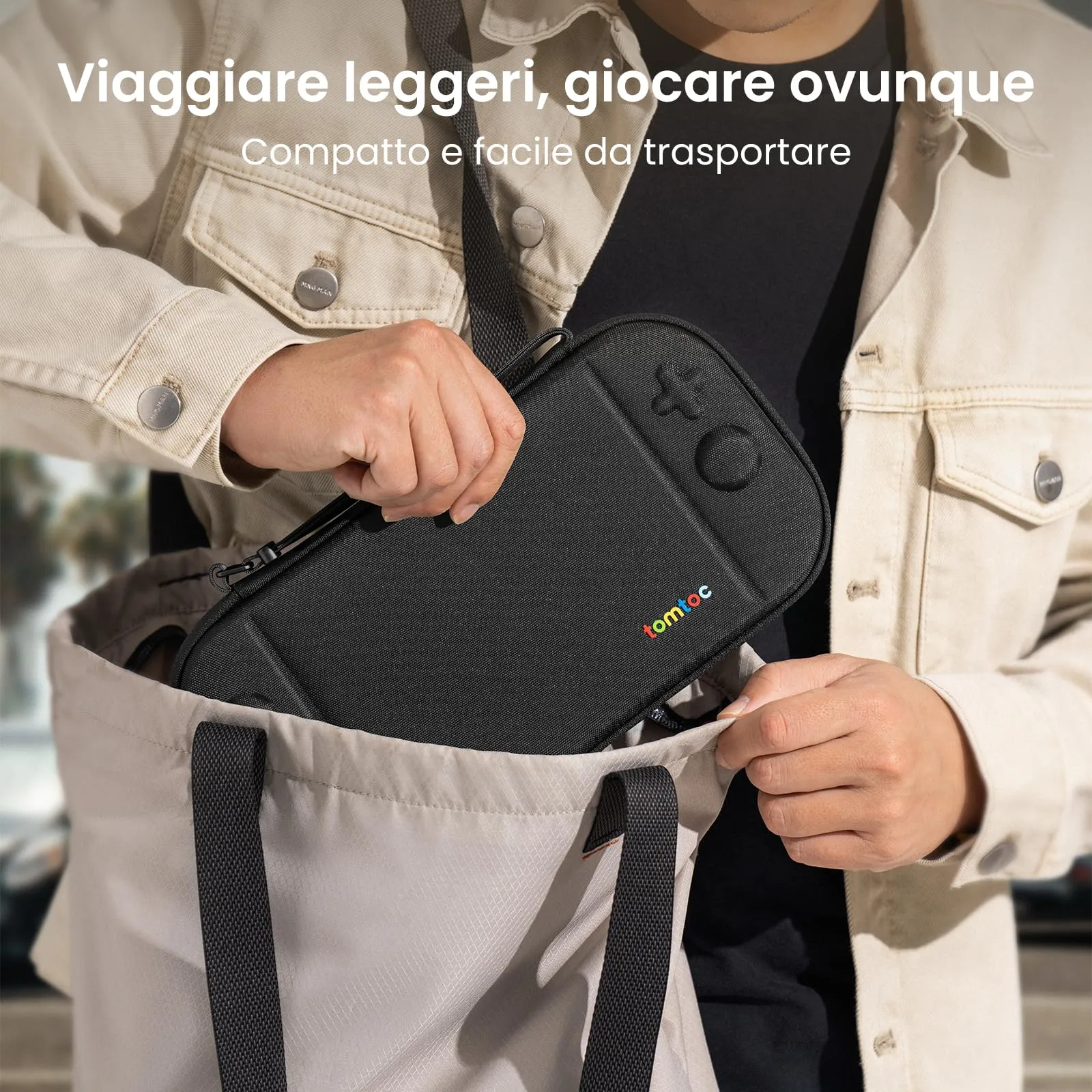 tomtoc Custodia per Nintendo Switch 2 (2025), Borsa da Trasporto Slim con 12 Slot per Cartucce di Gioco - immagine 6