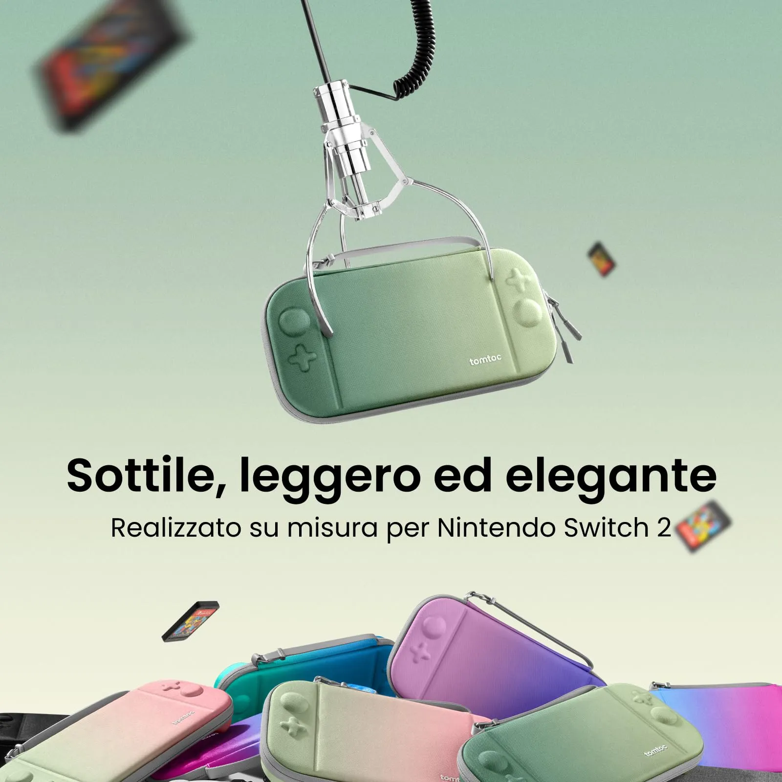 tomtoc Custodia per Nintendo Switch 2 (2025), Borsa da Trasporto con 12 Slot per Cartucce, Slim Carry Case da Viaggio - immagine 2