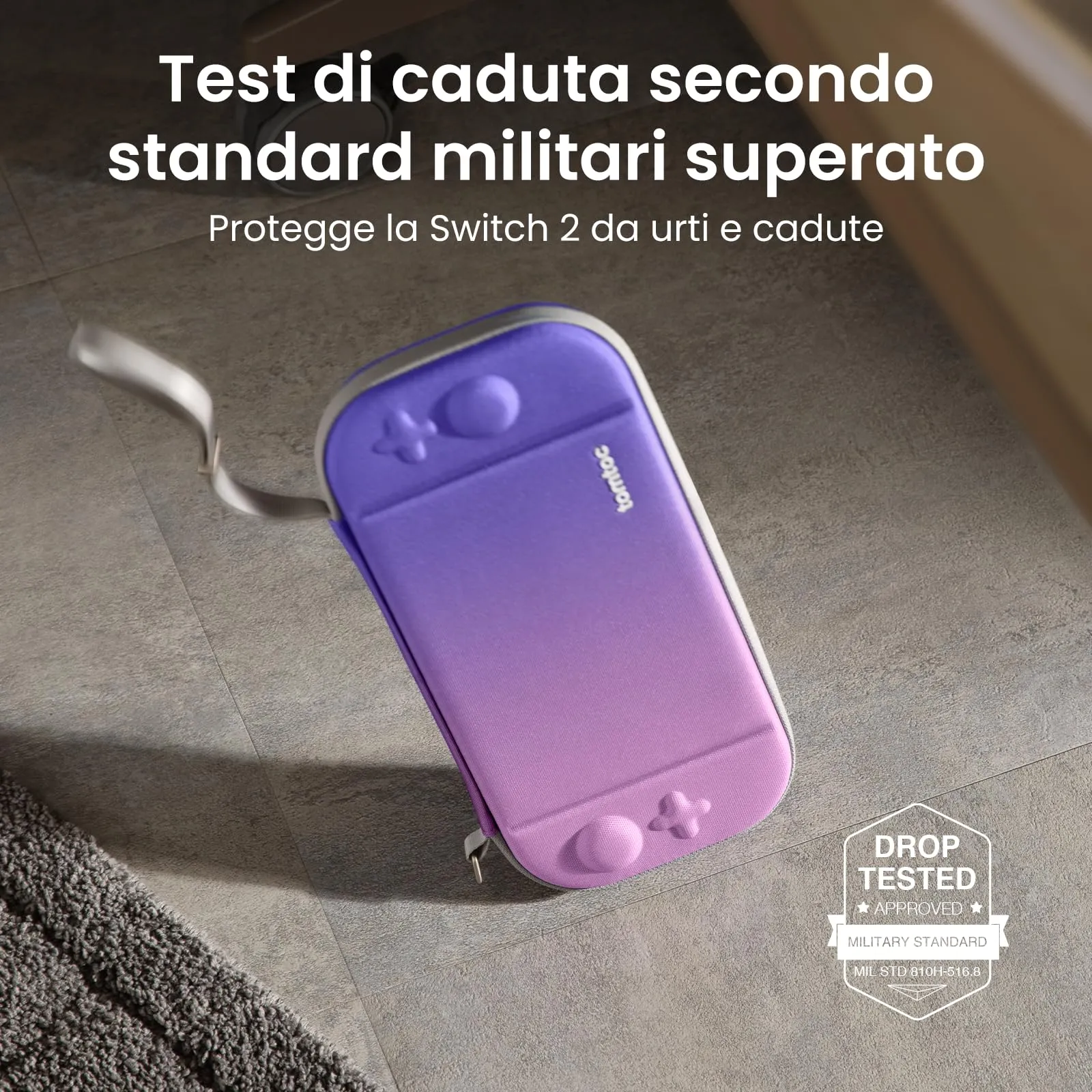 tomtoc Custodia per Nintendo Switch 2 (2025), Borsa da Trasporto Slim con 12 Slot per Cartucce, Protezione di Livello Militare - immagine 4