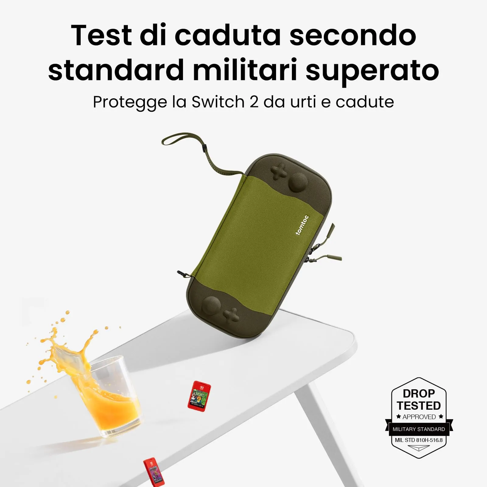 tomtoc Custodia per Nintendo Switch 2 (2025), Borsa da Trasporto Slim con 12 Slot per Cartucce, Protezione di livello Militare - immagine 4