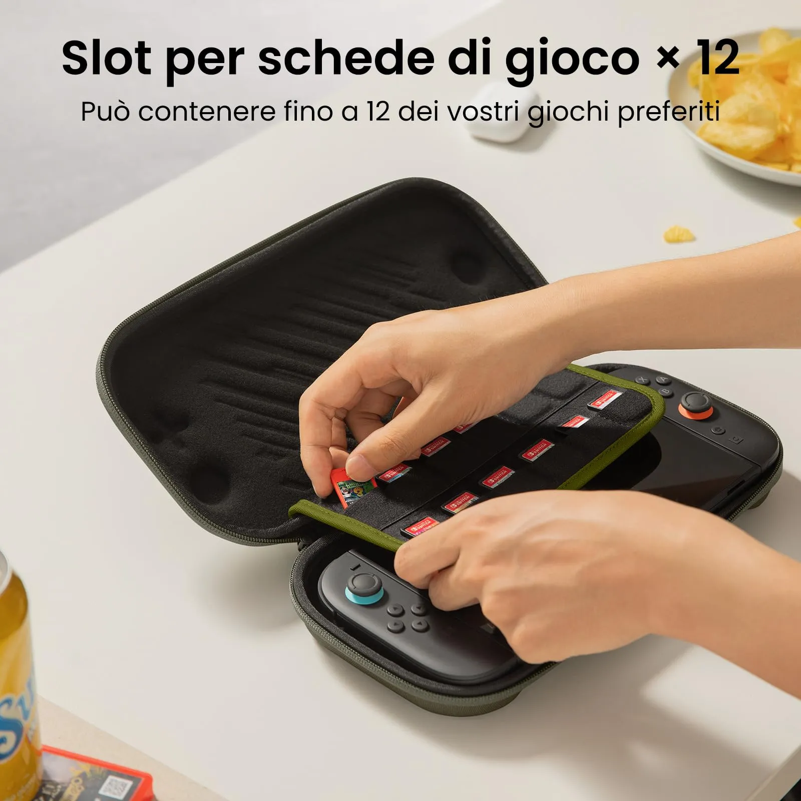 tomtoc Custodia per Nintendo Switch 2 (2025), Borsa da Trasporto Slim con 12 Slot per Cartucce, Protezione di livello Militare - immagine 6