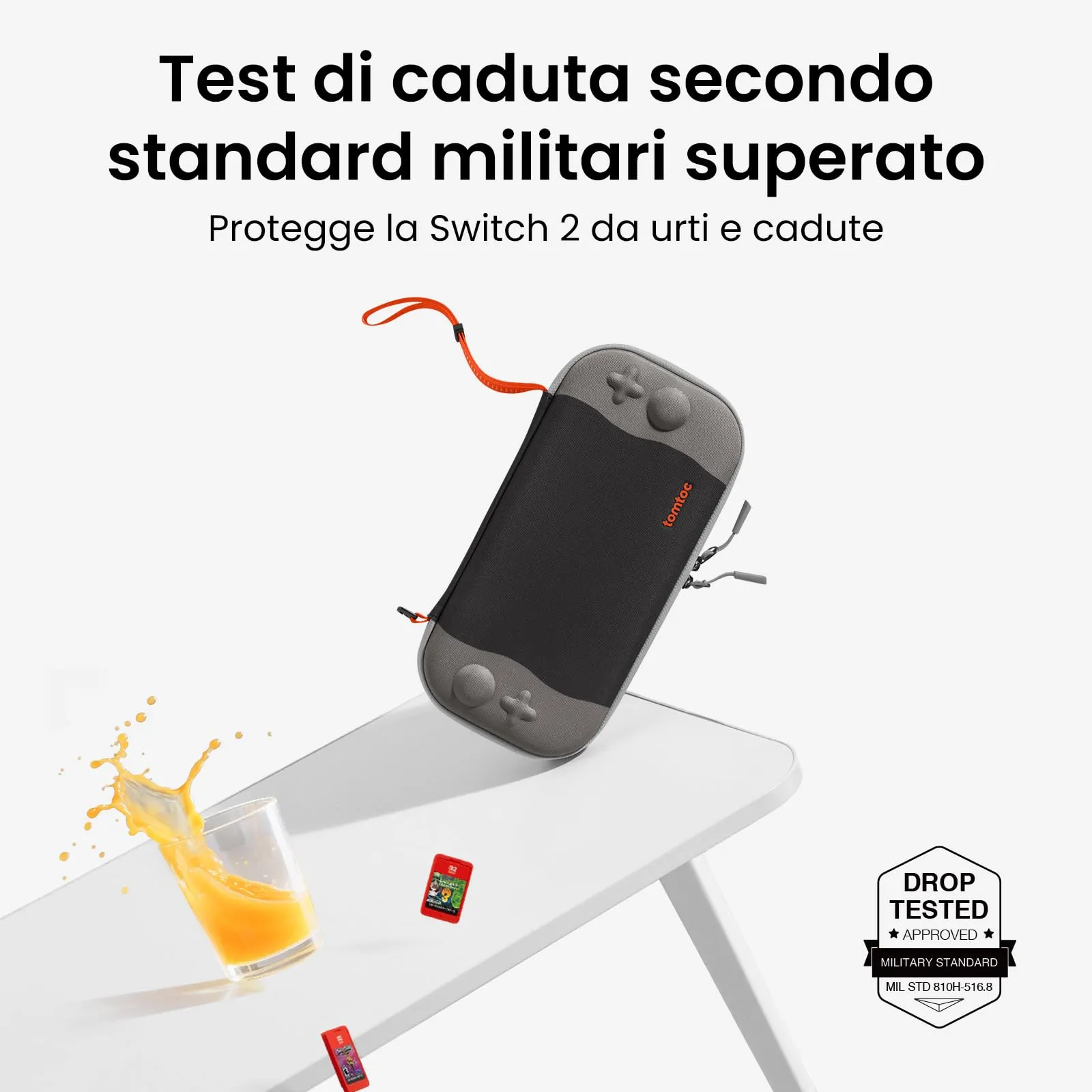 tomtoc Custodia per Nintendo Switch 2 (2025), Borsa da Trasporto Slim con 12 Slot per Cartucce, Protezione Livello Militare - immagine 4