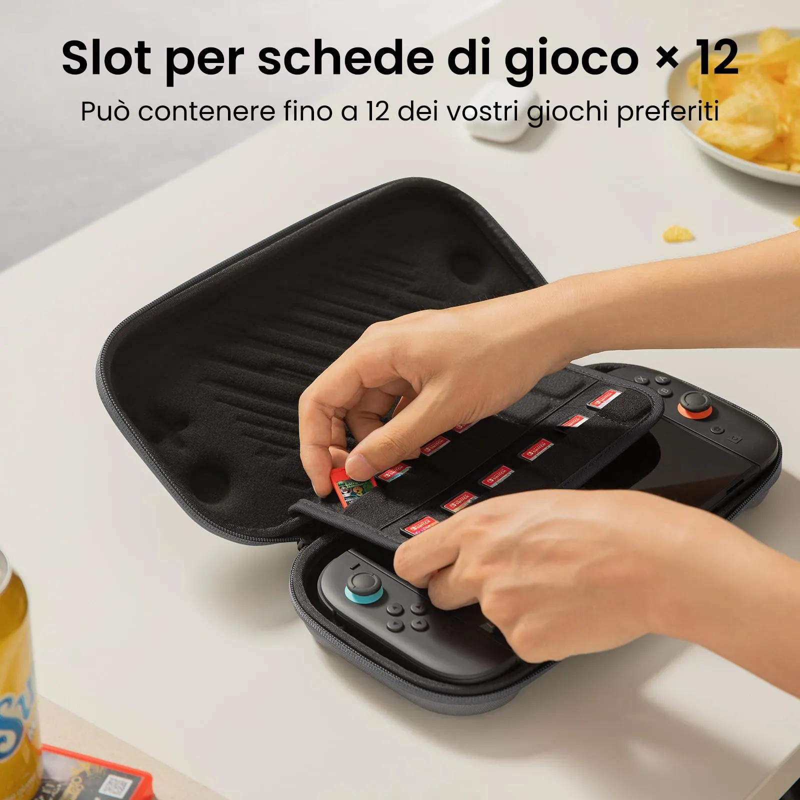 tomtoc Custodia per Nintendo Switch 2 (2025), Borsa da Trasporto Slim con 12 Slot per Cartucce, Protezione Livello Militare - immagine 6