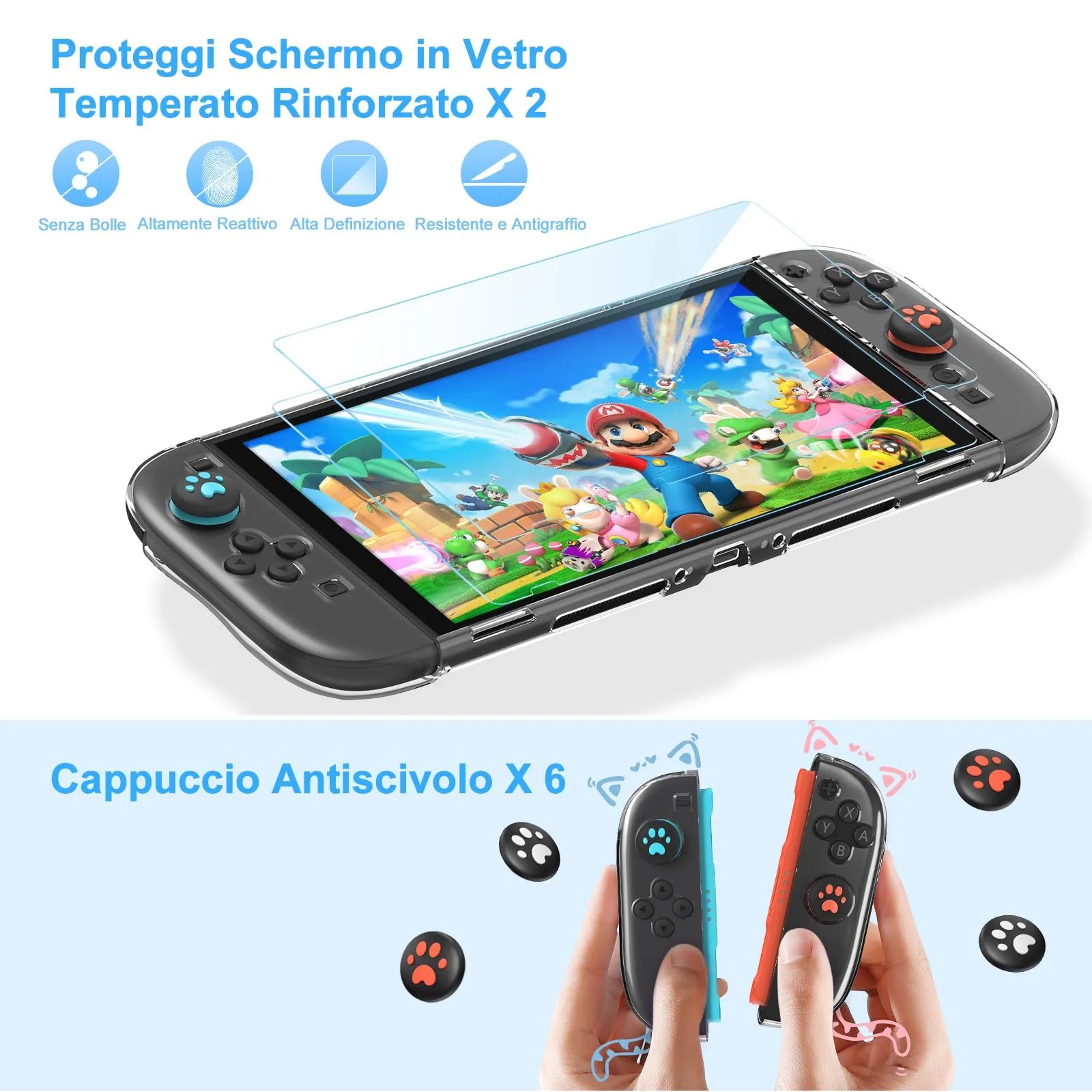 Younik Custodia per Switch 2 (2025), Kit Accessori 15 in 1 con Alloggiamenti per 19 Schede di Gioco e Protezione per Console e J-Con, Nero - immagine 4