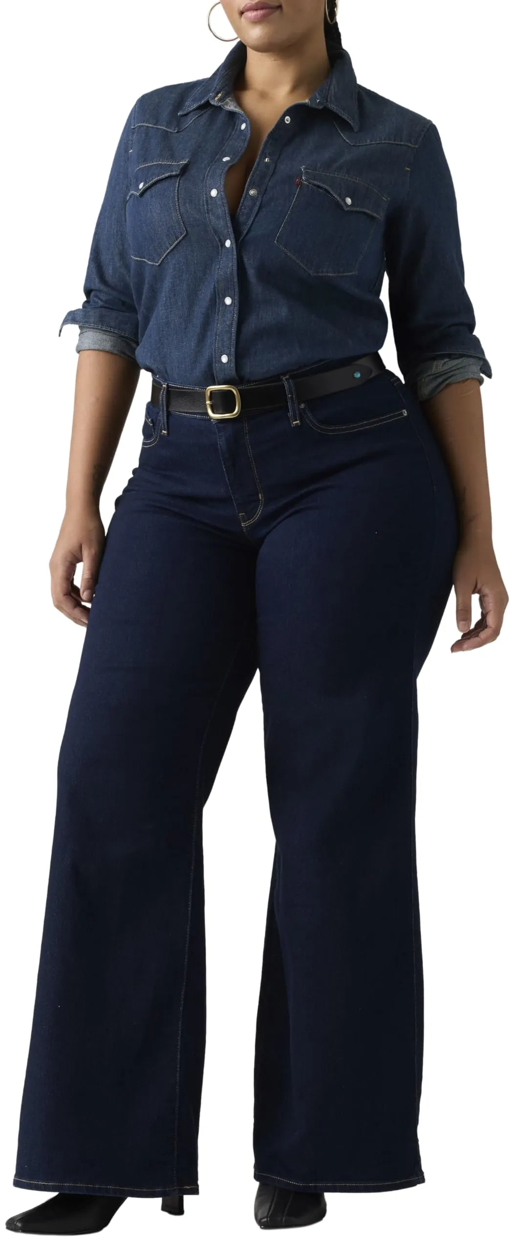 Levi's 318 Shaping Wide Leg Jeans, Darkest Sky, 29W x 30L - immagine 8