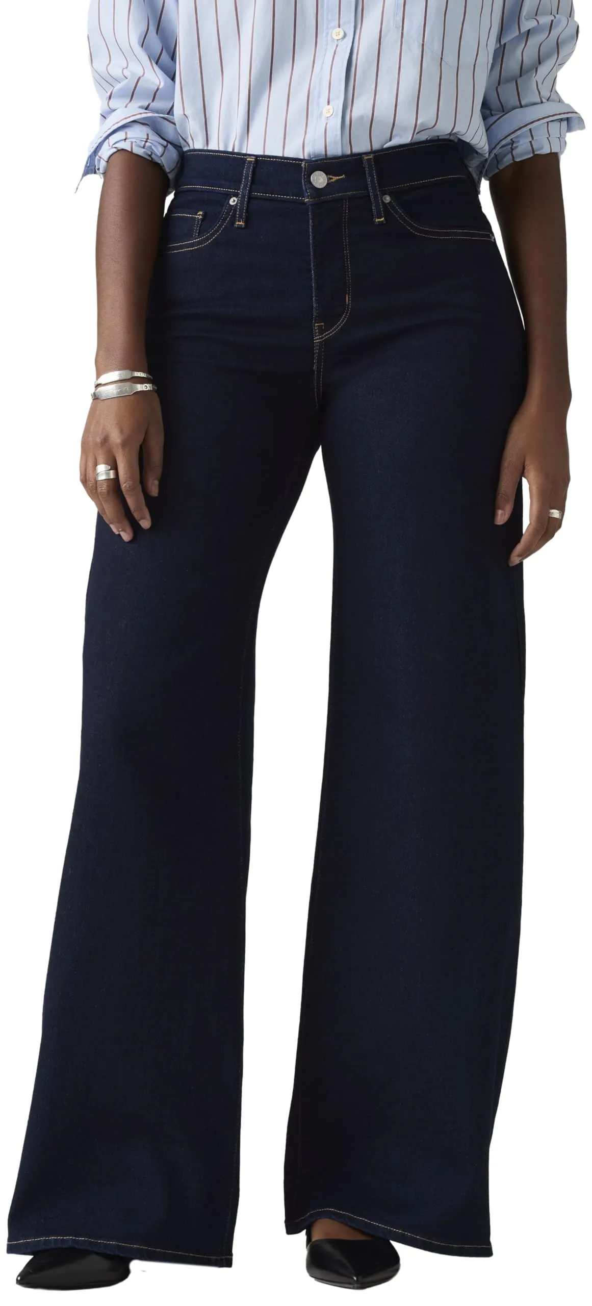 Levi's 318 Shaping Wide Leg Jeans, Darkest Sky, 31W x 34L - immagine 3