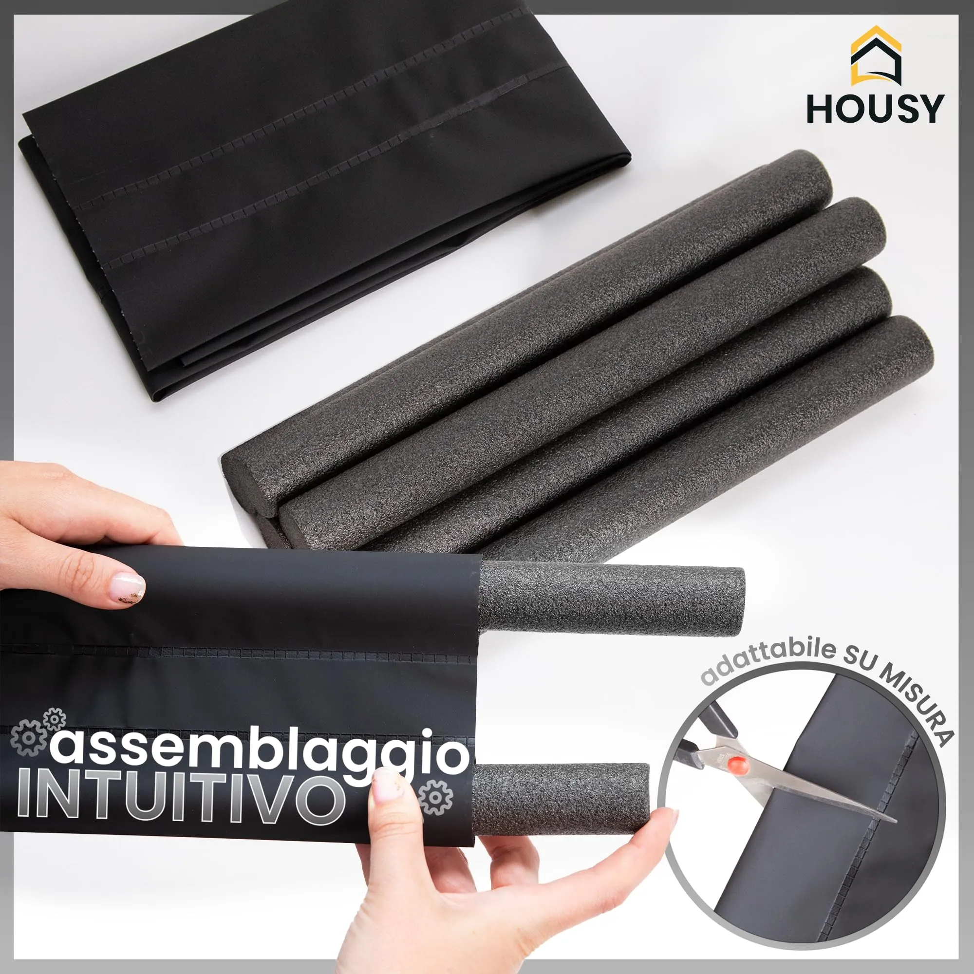 HOUSY Paraspifferi Sottoporta per Porte Interne ed Esterne, 30cm x 2.5cm, 6 unità - immagine 3