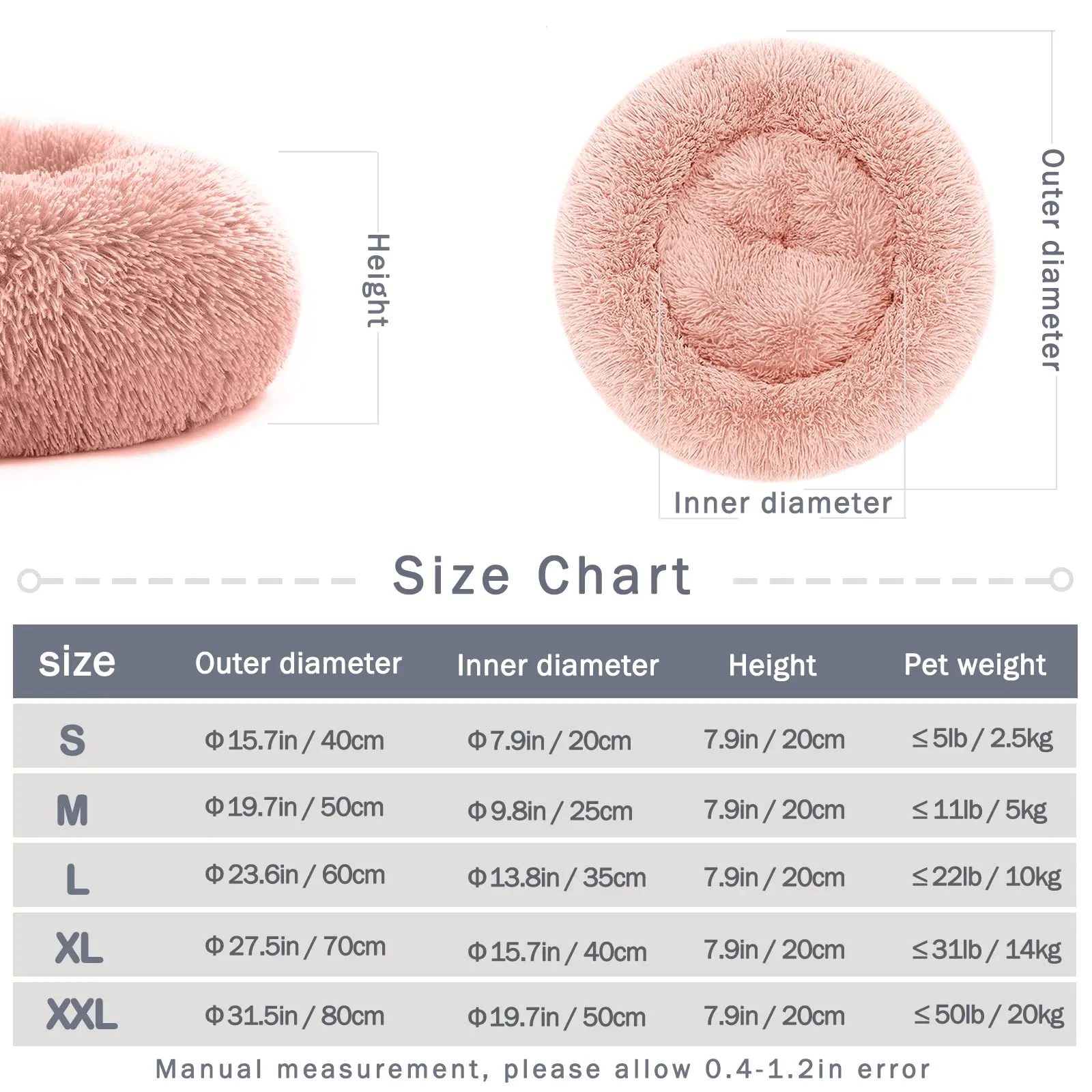 Nepfaivy Cuccia per Gatti e Cani da Interno, 80 x 80 x 22 cm, Rosa - immagine 8