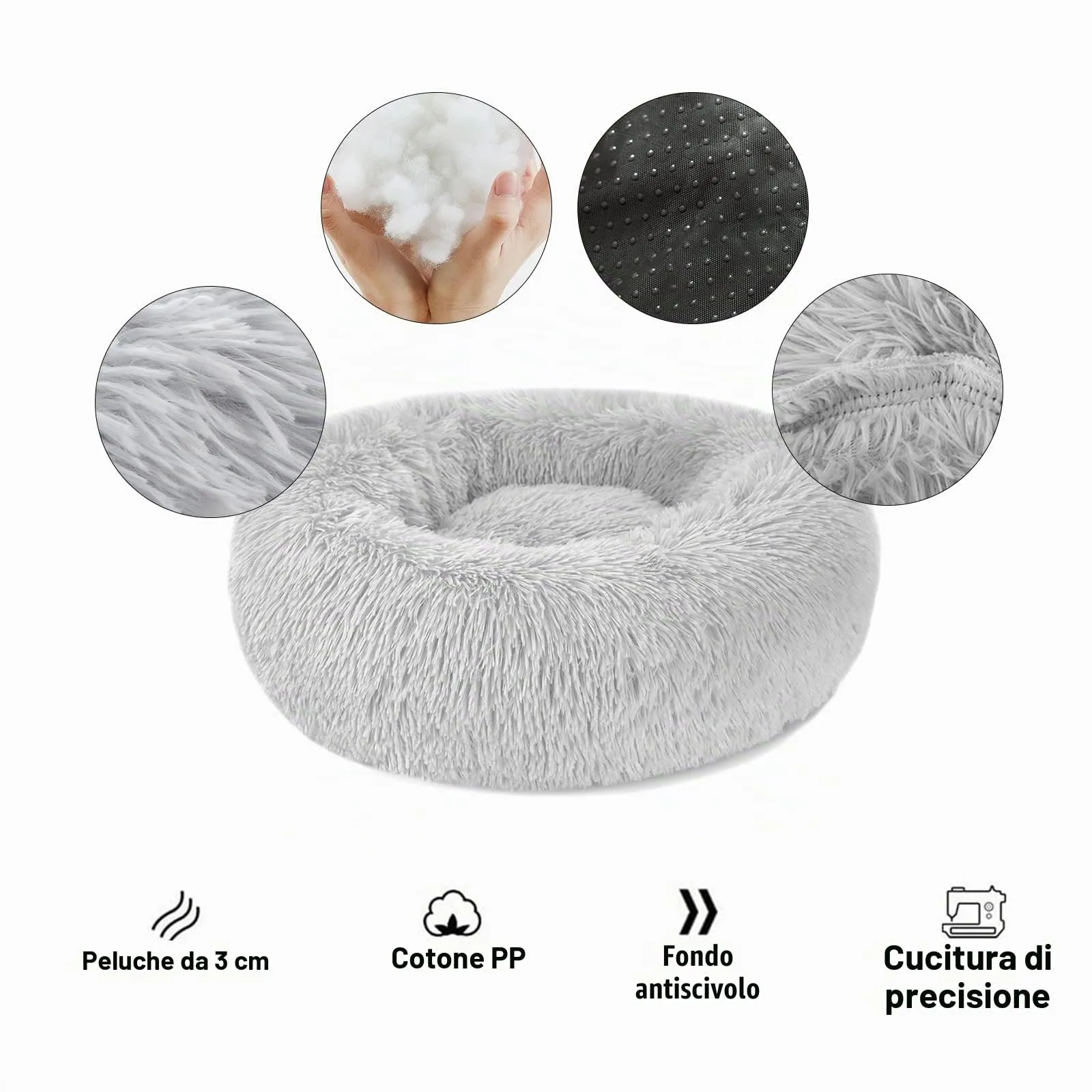 Nepfaivy Cuccia per Gatti e Cani da Interno, 40 x 40 x 13 cm - immagine 2