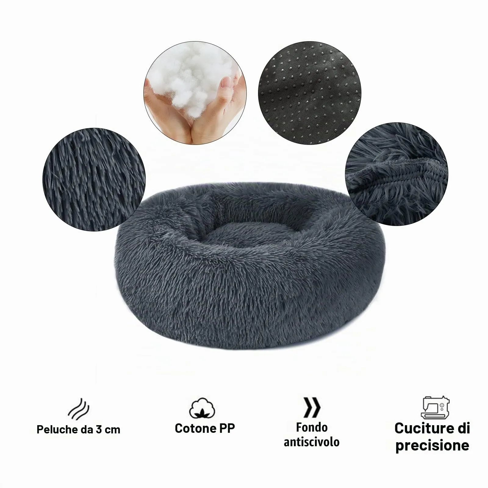 Nepfaivy Cuccia per Gatti e Cani da Interno, 40 x 40 x 13 cm - immagine 2