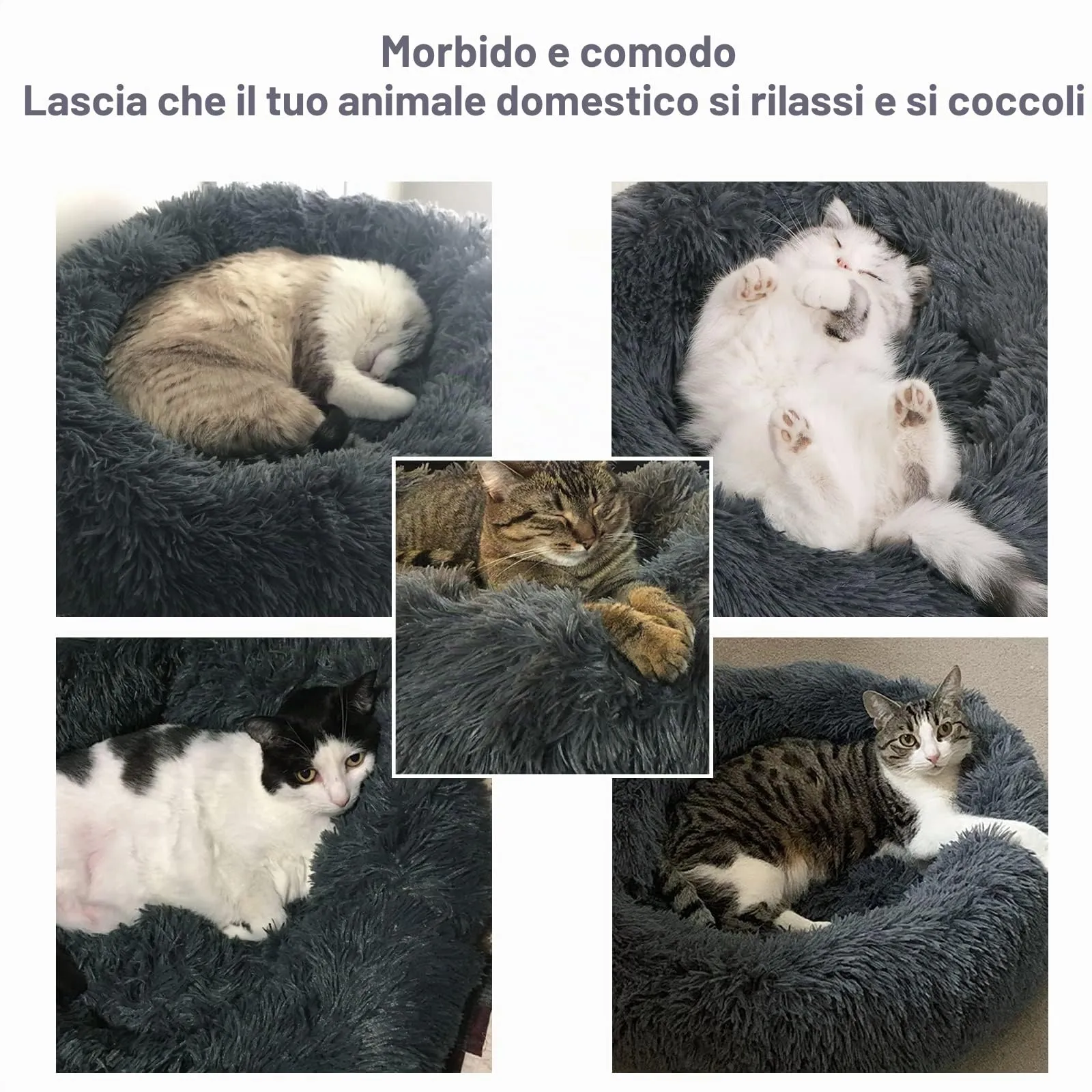 Nepfaivy Cuccia per Gatti e Cani da Interno, 40 x 40 x 13 cm - immagine 3