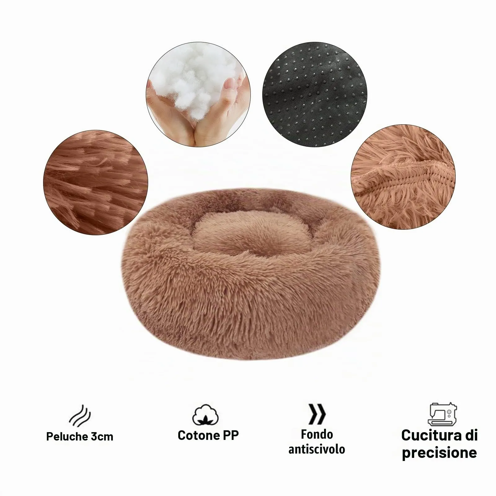 Nepfaivy Cuccia per Gatti e Cani da Interno, 40 x 40 x 13 cm - immagine 2