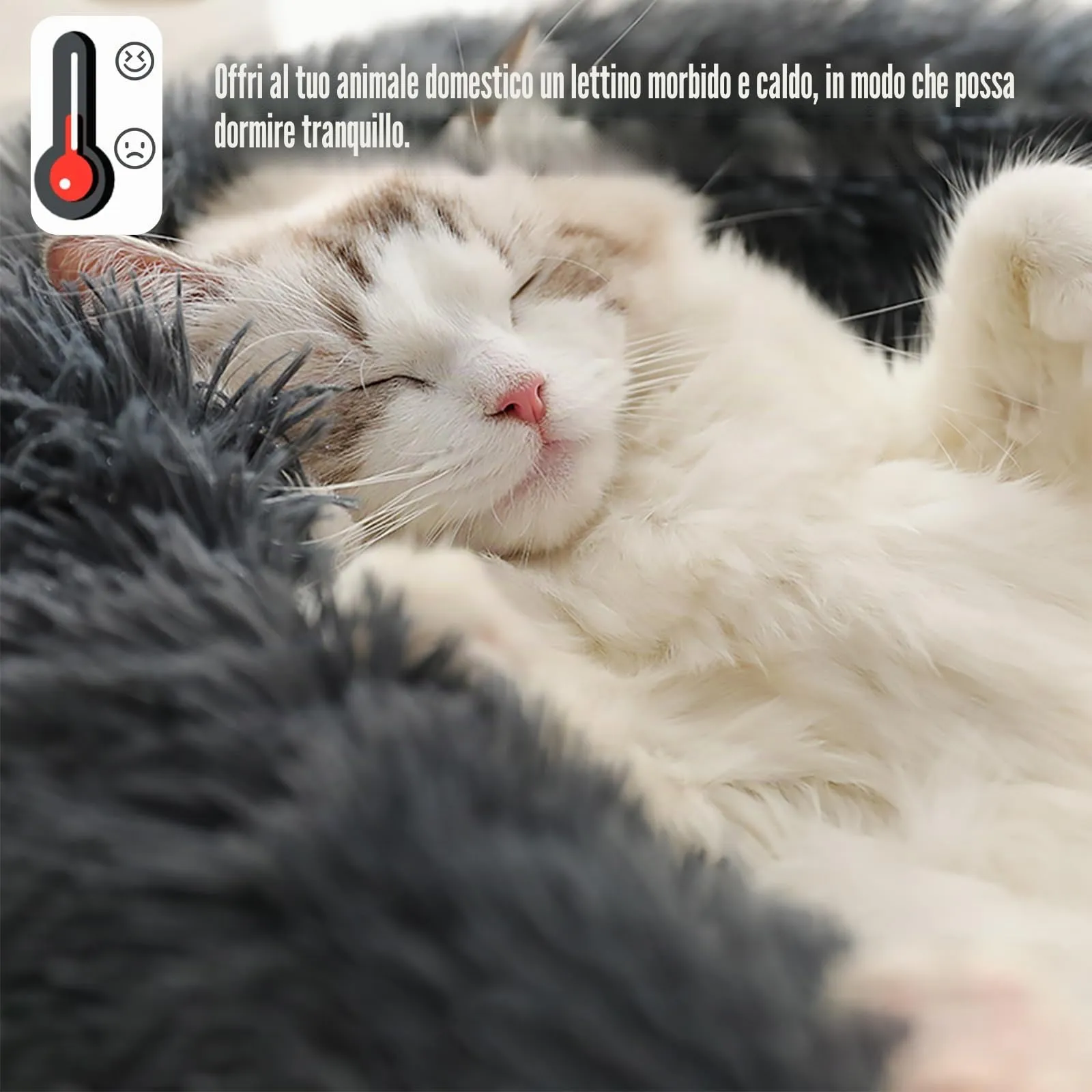 Nepfaivy Cuccia per Gatti e Cani da Interno, 70 x 70 x 20 cm, Grigio Scuro - immagine 3