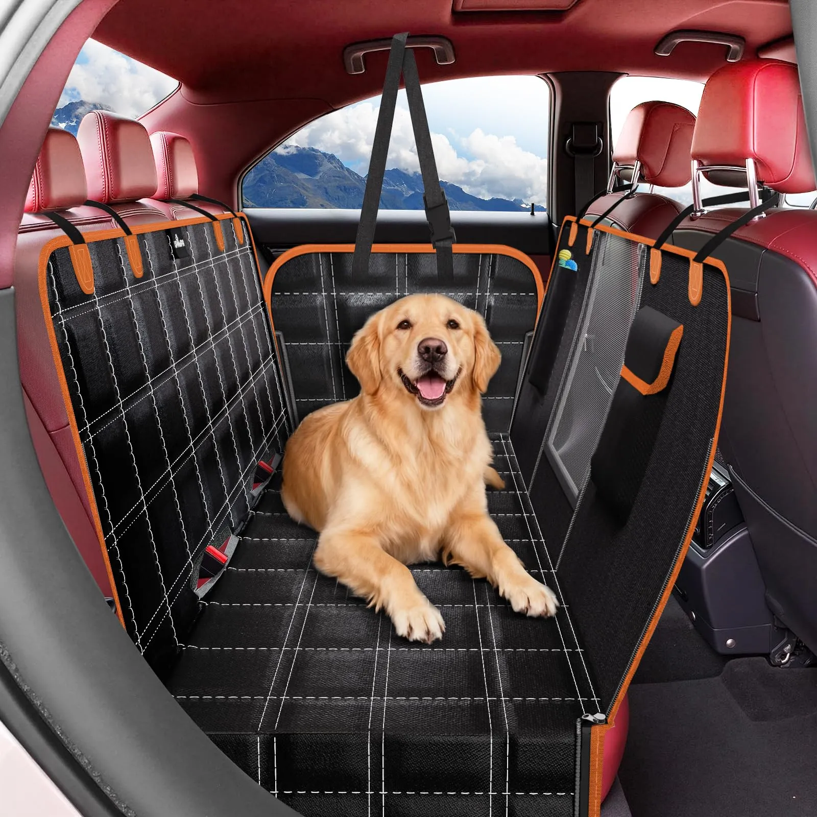 UPAWPIA Coprisedile Auto per Cani 600D Impermeabile con Protezione Laterale Antigraffio e Antiscivolo per Auto e SUV - immagine 1