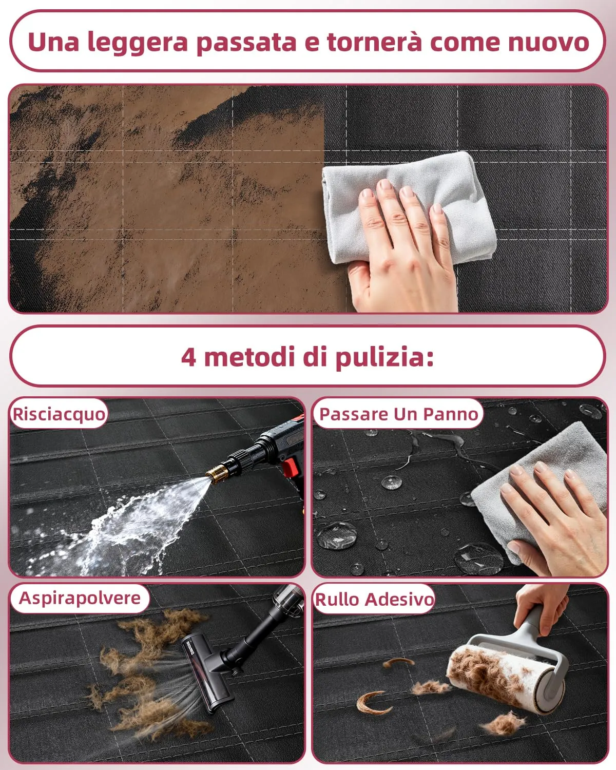 UPAWPIA Coprisedile Auto per Cani 600D Impermeabile con Protezione Laterale Antigraffio e Antiscivolo per Auto e SUV - immagine 6