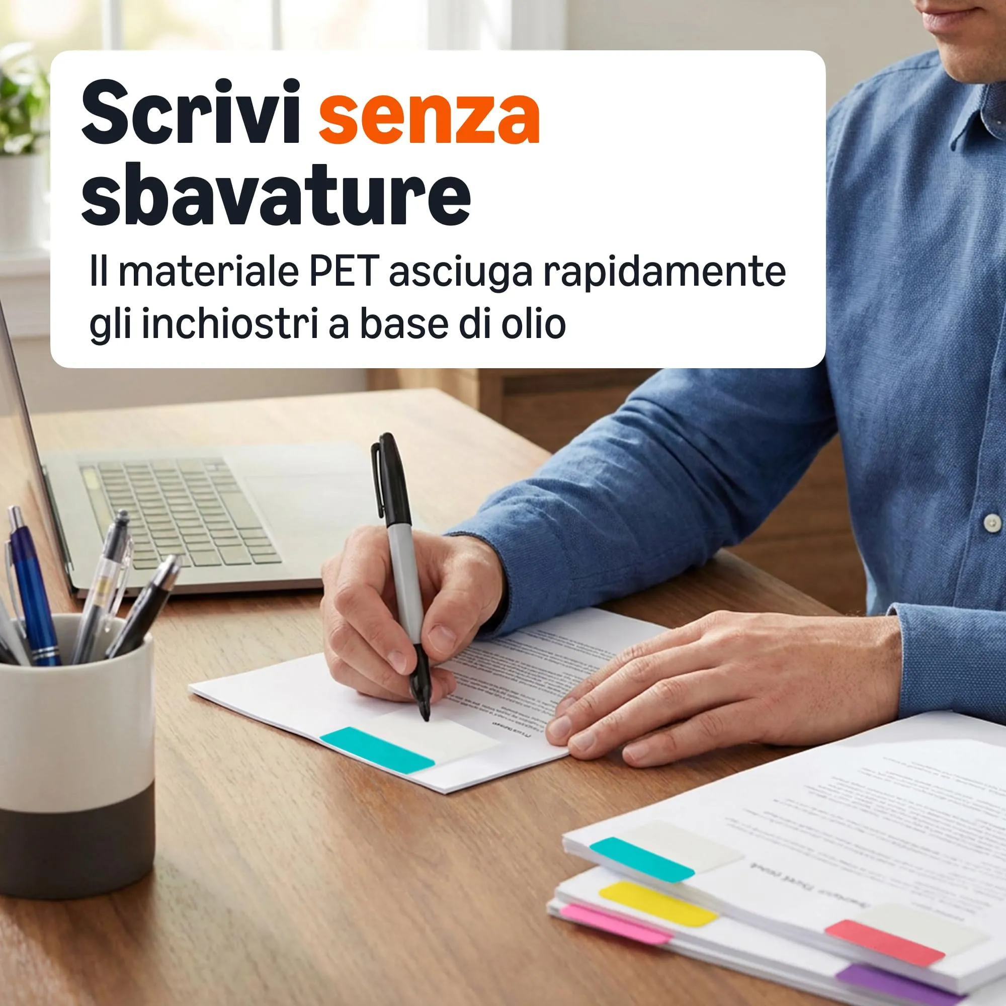 Amazon Basics Segnapagina Adesivi, Linguette Indice Colorate, Confezione da 480, 2,5 cm - immagine 2
