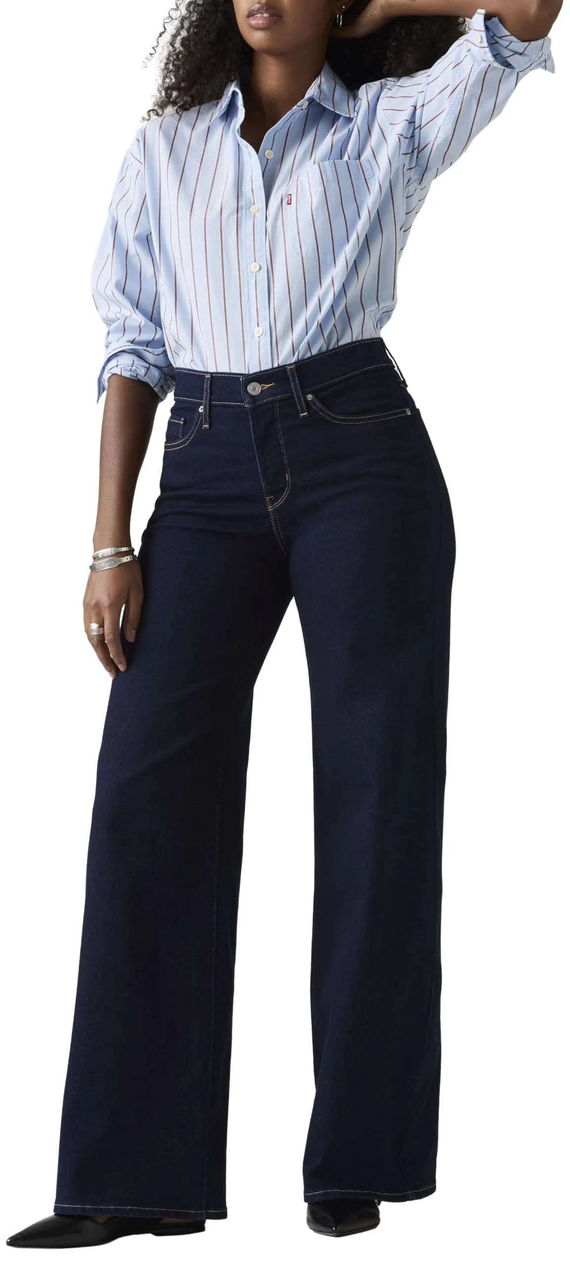 Levi's 318 Shaping Wide Leg Jeans, Darkest Sky, 30W x 32L - immagine 1