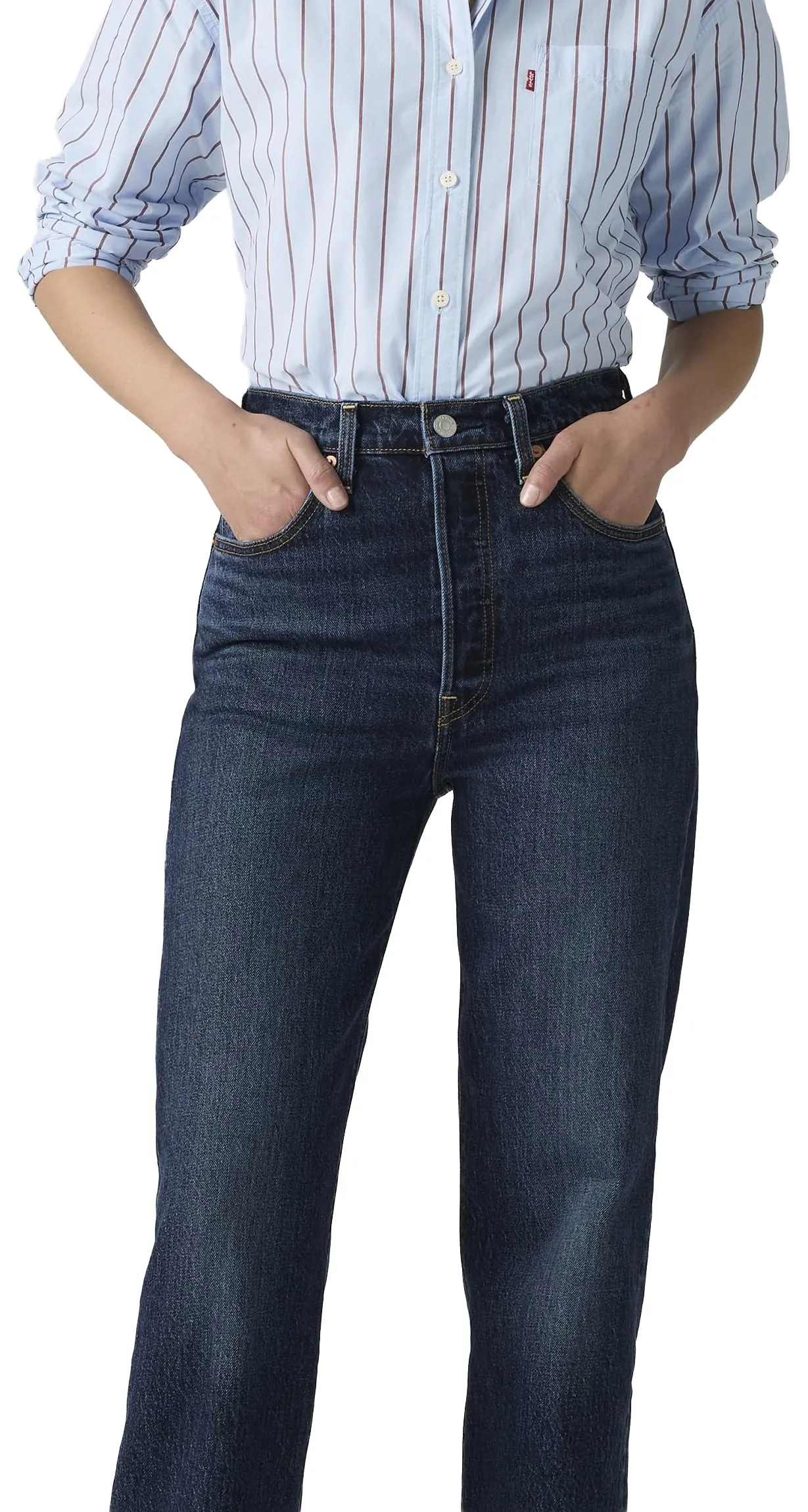 Levi's Ribcage Full-Length Slim Straight Jeans, Apply Now, 28W x 30L - immagine 1