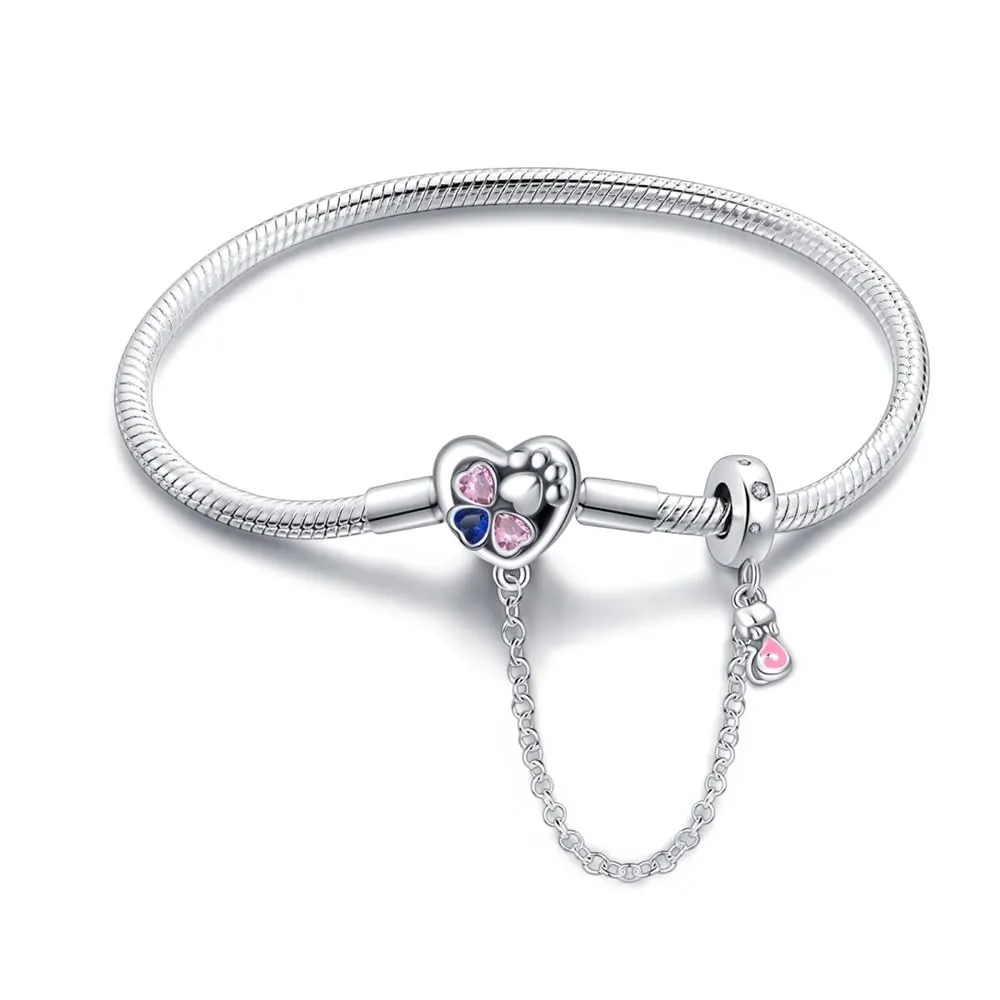 KUNSIR Moments Bracciale Snake in Argento Sterling 925 per Ciondolo, Compatibile con Pandora, 19cm - immagine 1
