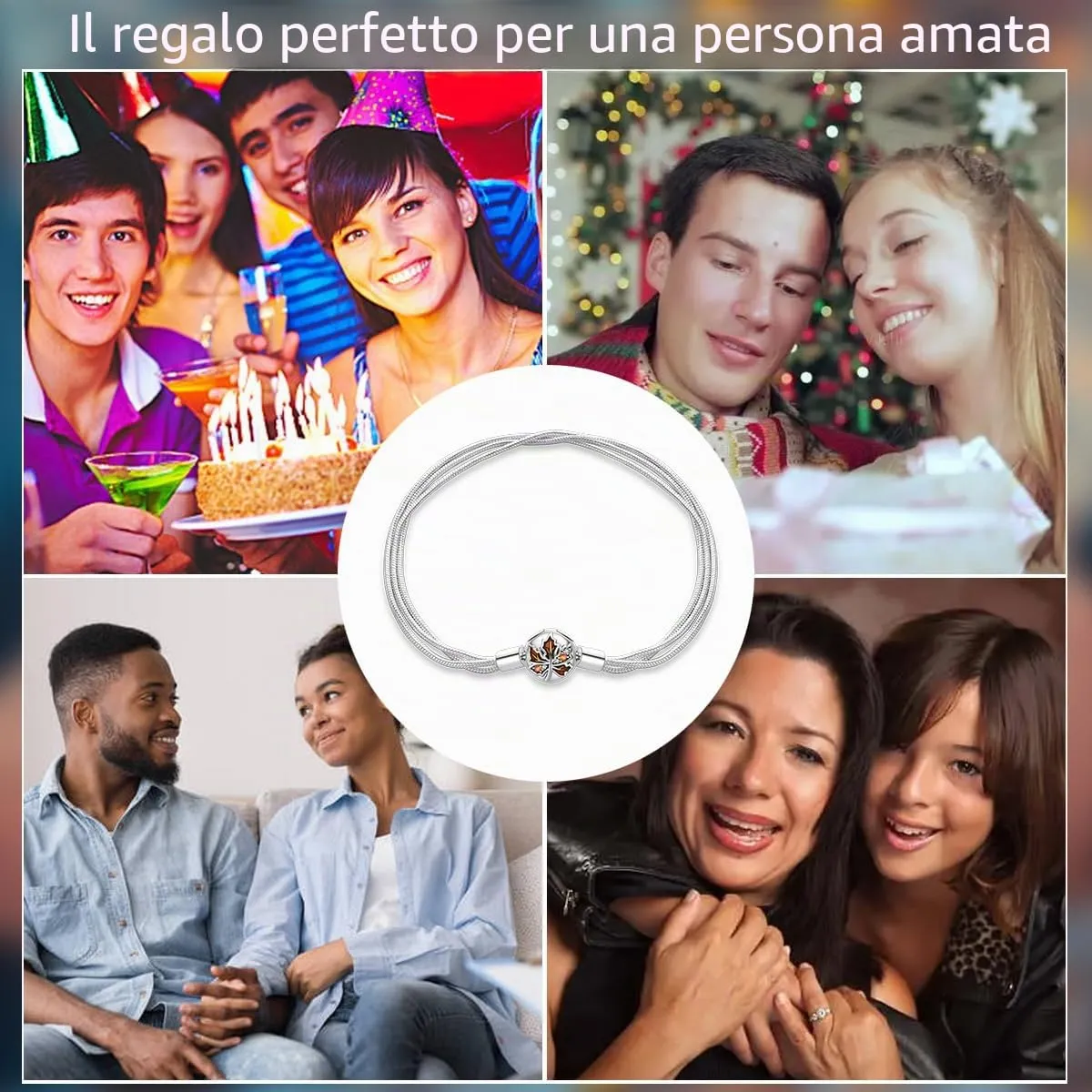 KUNSIR Moments Bracciale Snake in Argento Sterling 925 per Ciondolo Compatibile con Pandora - immagine 6