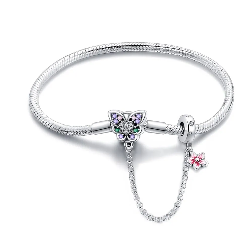 KUNSIR Moments Bracciale Donna in Argento Sterling 925 Snake Compatibile con Pandora 17cm - immagine 1