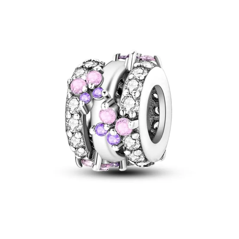 KUNSIR Bead Charm in Argento Sterling 925 con Cubic Zirconia per Braccialetti e Collane Europei - immagine 1