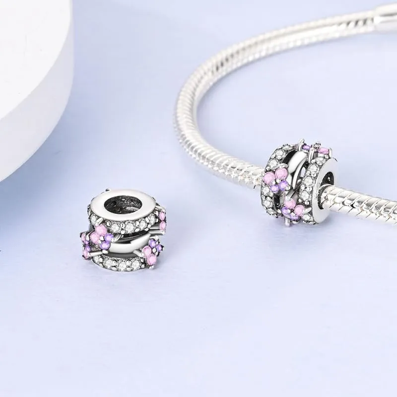 KUNSIR Bead Charm in Argento Sterling 925 con Cubic Zirconia per Braccialetti e Collane Europei - immagine 2