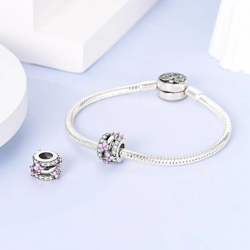 KUNSIR Bead Charm in Argento Sterling 925 con Cubic Zirconia per Braccialetti e Collane Europei - immagine 3