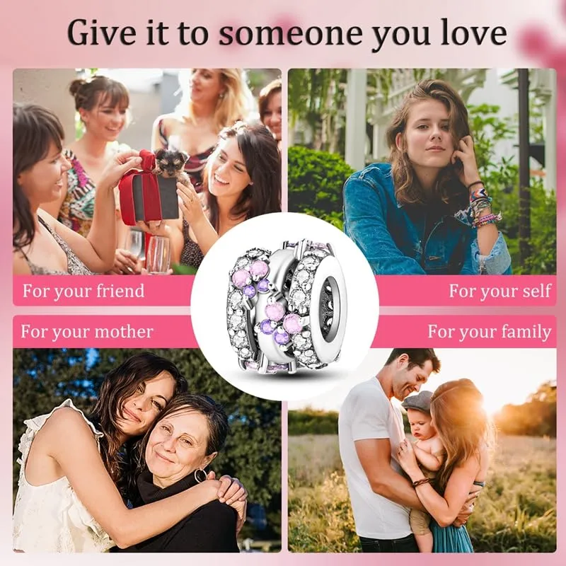 KUNSIR Bead Charm in Argento Sterling 925 con Cubic Zirconia per Braccialetti e Collane Europei - immagine 6