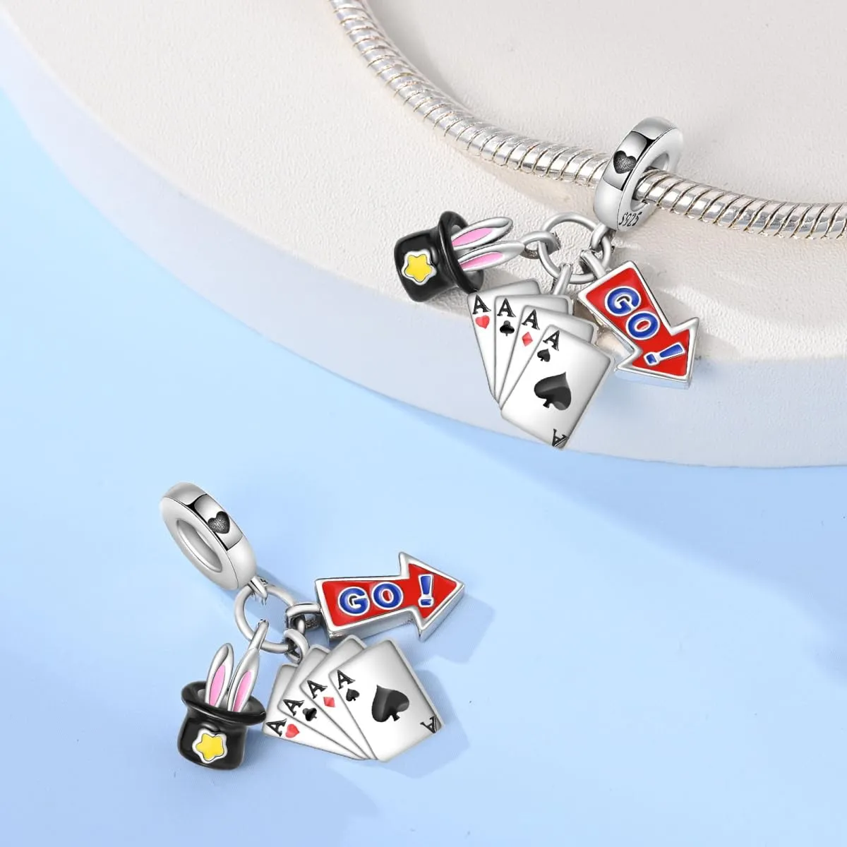 KUNSIR Bead Charm in Argento Sterling 925 e Cubic Zirconia per Braccialetti e Collane Europei - immagine 2