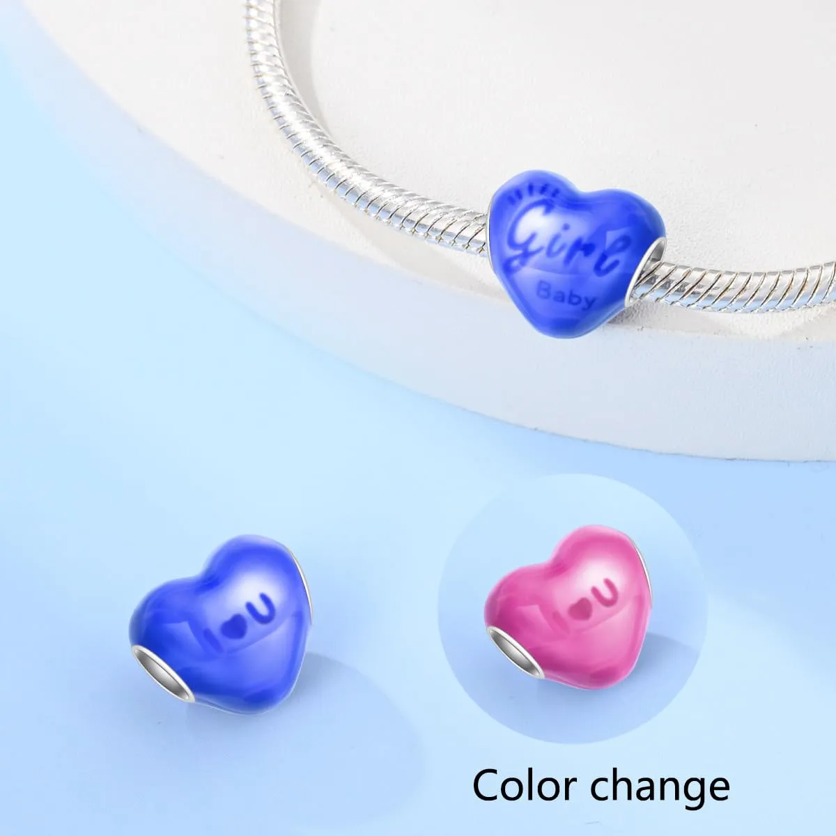 KUNSIR Bead Charm in Argento Sterling 925 con Cubic Zirconia, compatibile con braccialetti e collane europei - immagine 2