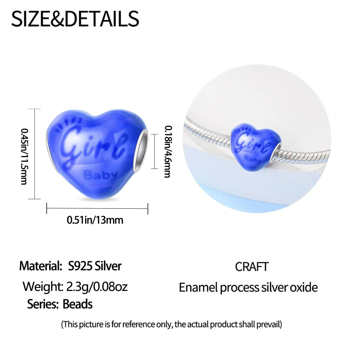 KUNSIR Bead Charm in Argento Sterling 925 con Cubic Zirconia, compatibile con braccialetti e collane europei - immagine 6