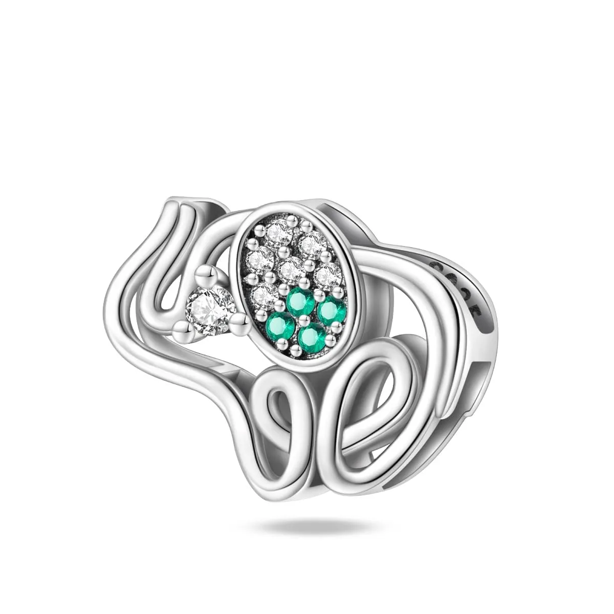 KUNSIR Bead Charm Ciondolo Argento Sterling 925 con Cubic Zirconia per Pandora Braccialetti e Collane Europee - immagine 1
