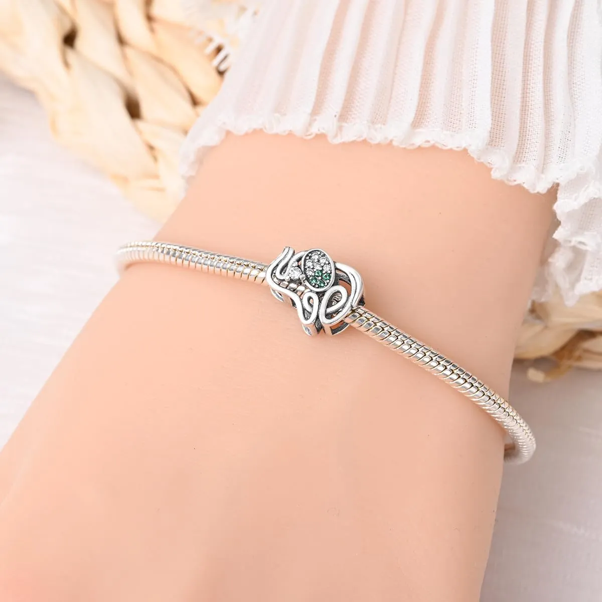 KUNSIR Bead Charm Ciondolo Argento Sterling 925 con Cubic Zirconia per Pandora Braccialetti e Collane Europee - immagine 4