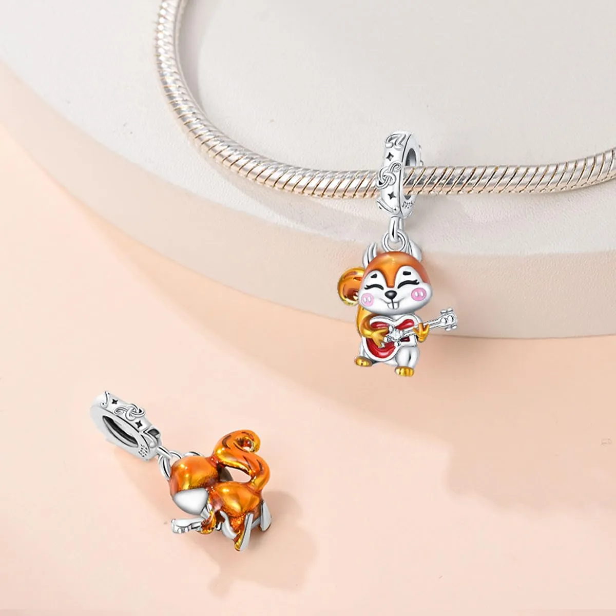 KUNSIR Bead Charm in Argento Sterling 925 con Cubic Zirconia per Braccialetti e Collane Europei - immagine 2