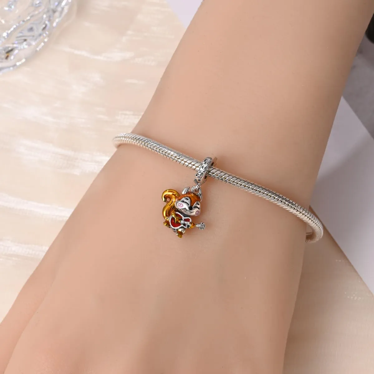 KUNSIR Bead Charm in Argento Sterling 925 con Cubic Zirconia per Braccialetti e Collane Europei - immagine 4