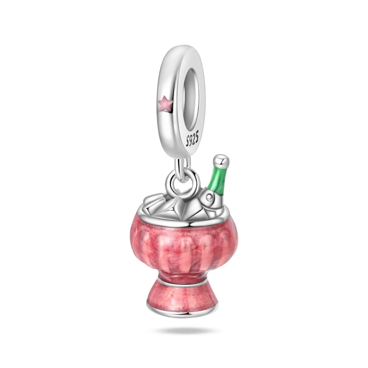 KUNSIR Bead Charm in Argento Sterling 925 con Cubic Zirconia per Braccialetti e Collane Europei - immagine 1