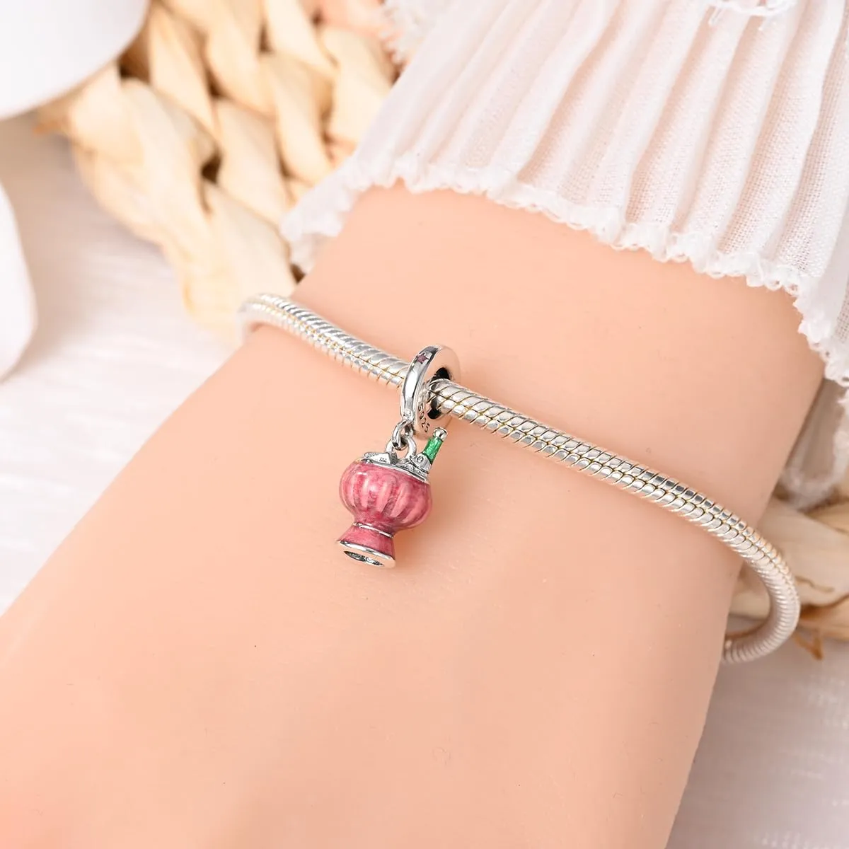 KUNSIR Bead Charm in Argento Sterling 925 con Cubic Zirconia per Braccialetti e Collane Europei - immagine 4