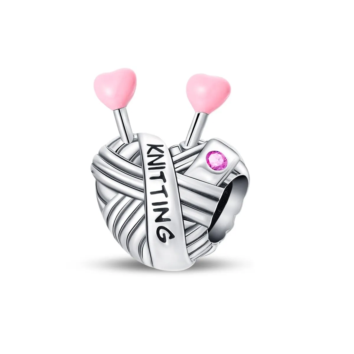 KUNSIR Bead Charm Ciondolo Argento Sterling 925 con Cubic Zirconia per Braccialetti e Collane Europei - immagine 1
