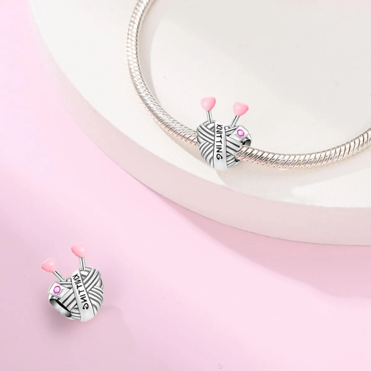 KUNSIR Bead Charm Ciondolo Argento Sterling 925 con Cubic Zirconia per Braccialetti e Collane Europei - immagine 2