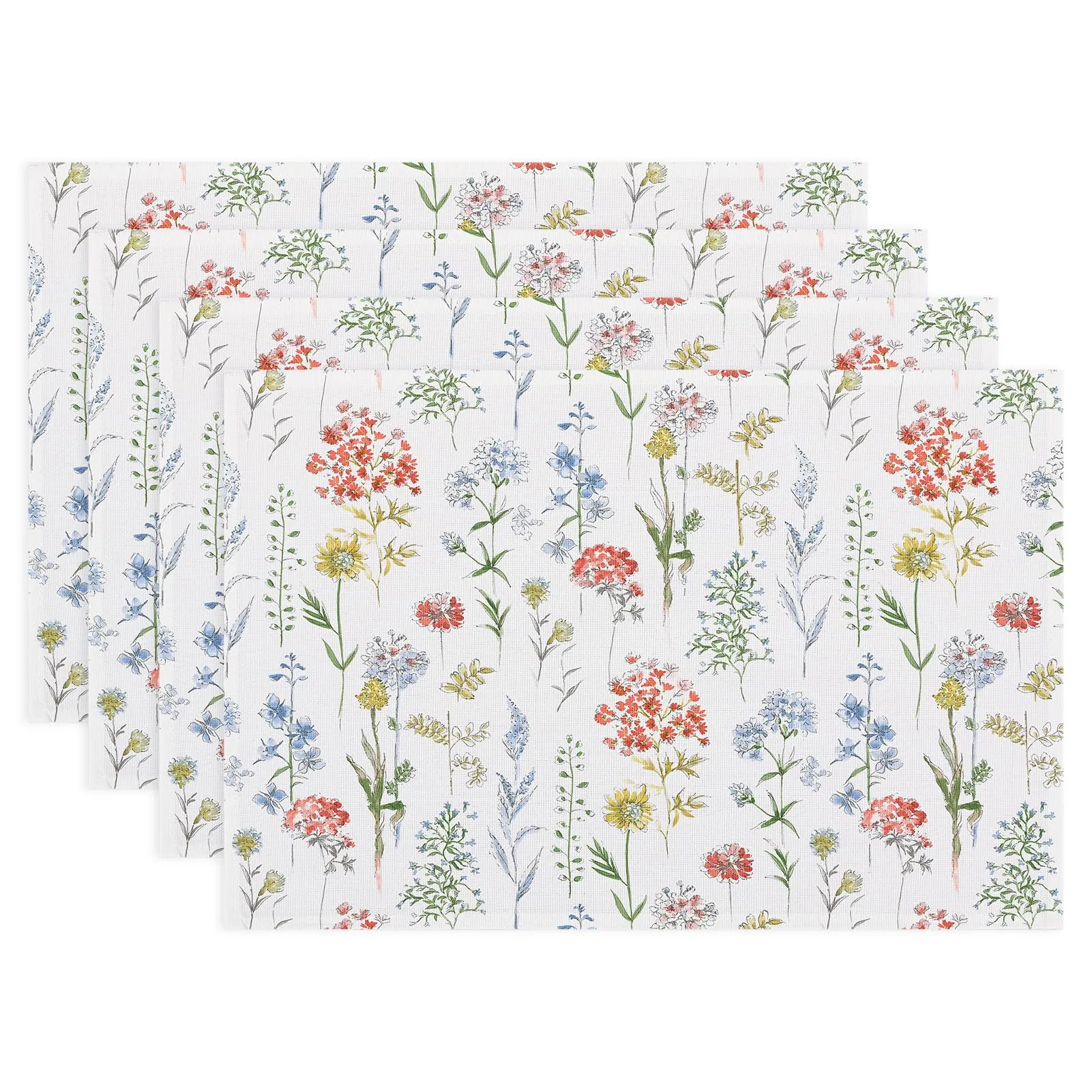 Softalker Set di 8 tovagliette all'americana floreali in poliestere, 30,5 x 45,7 cm - immagine 1