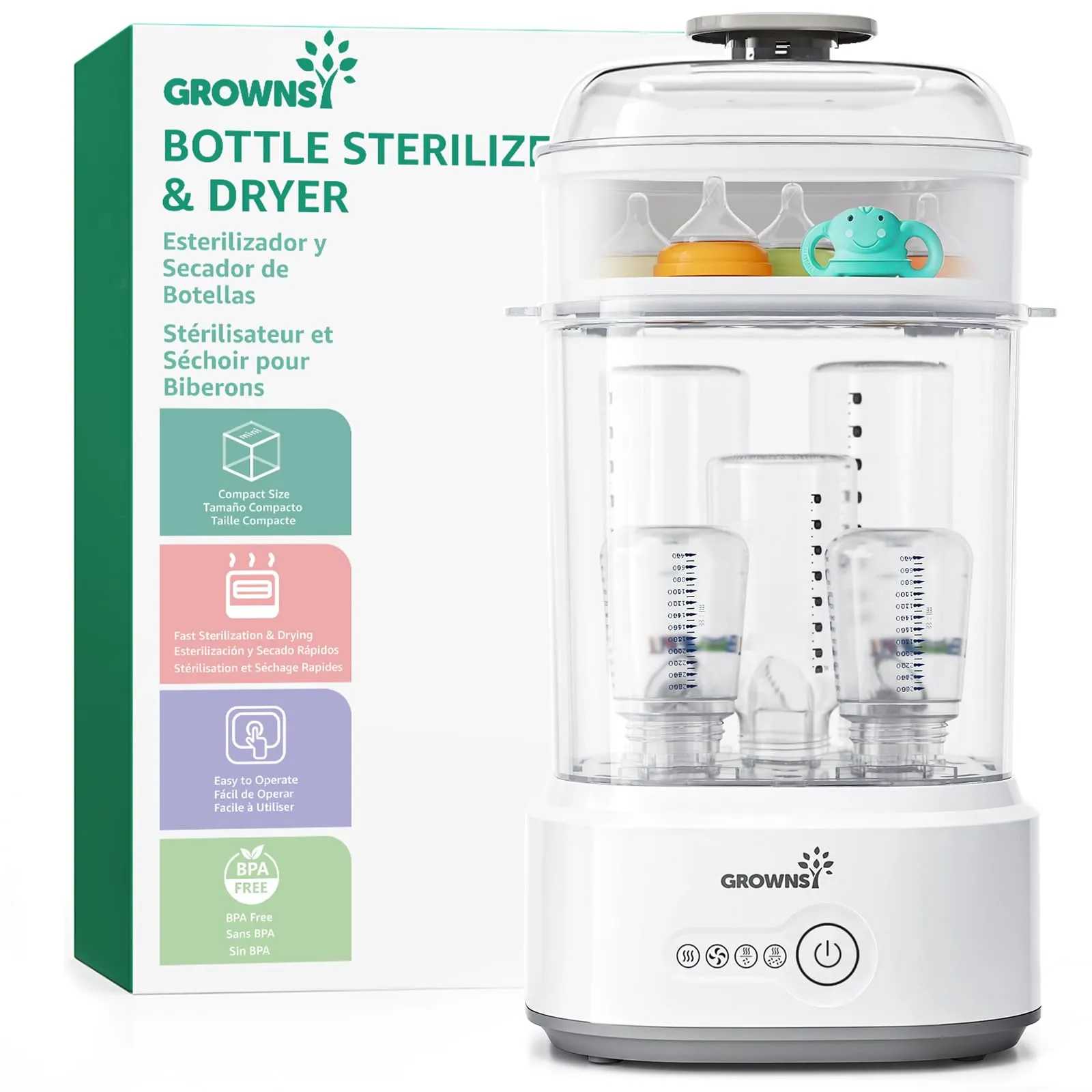 Grownsy Sterilizzatore Biberon con Asciugatura 5 in 1 - immagine 1