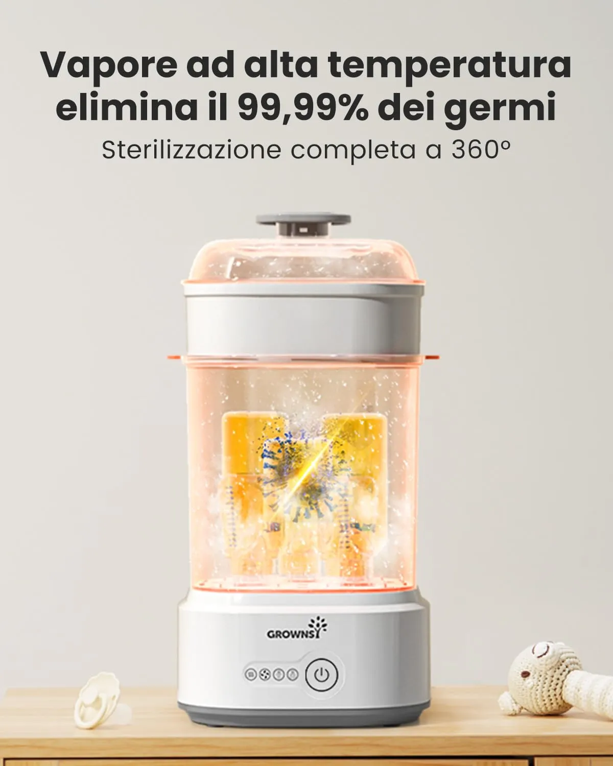 Grownsy Sterilizzatore Biberon con Asciugatura 5 in 1 - immagine 2