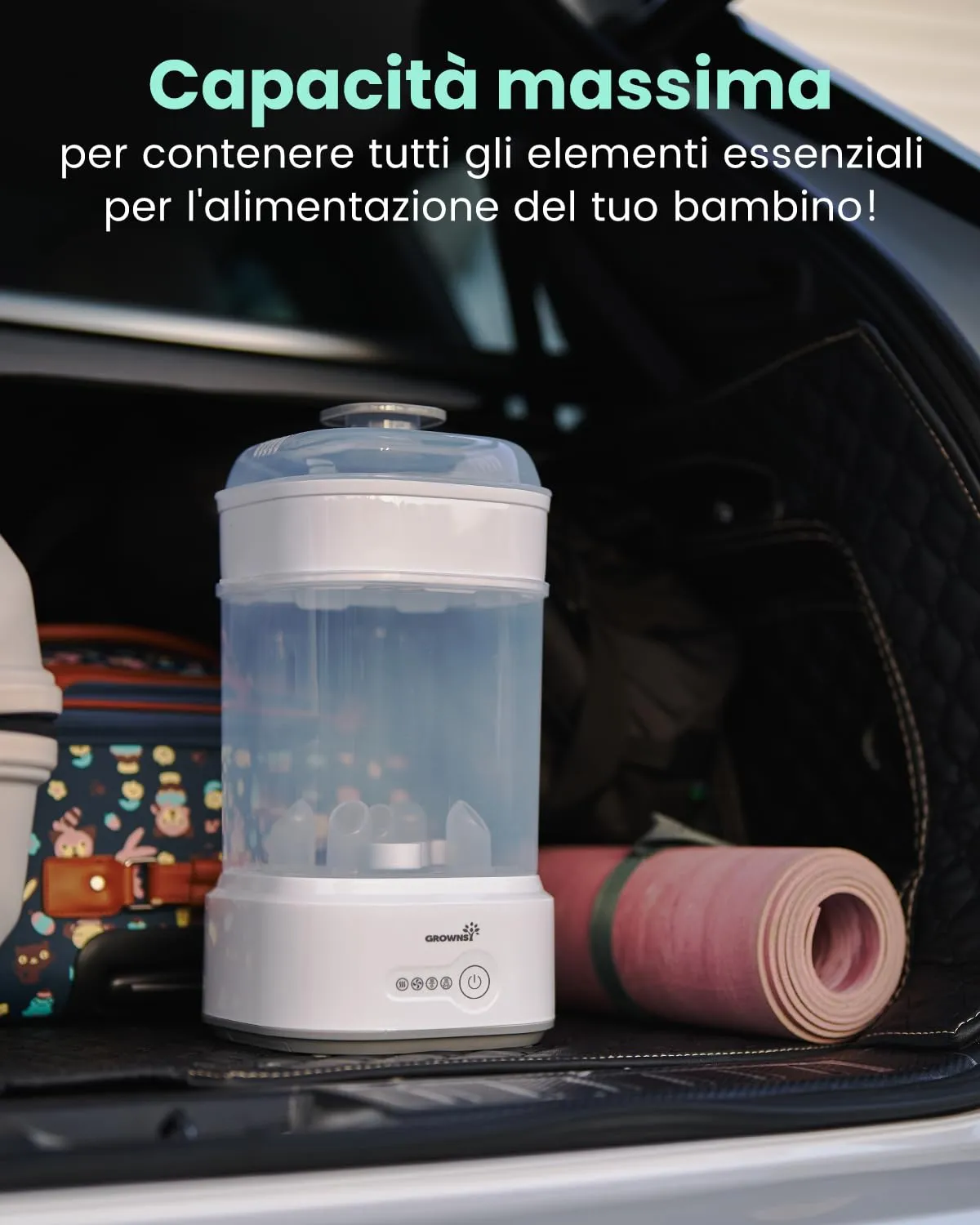 Grownsy Sterilizzatore Biberon con Asciugatura 5 in 1 - immagine 6