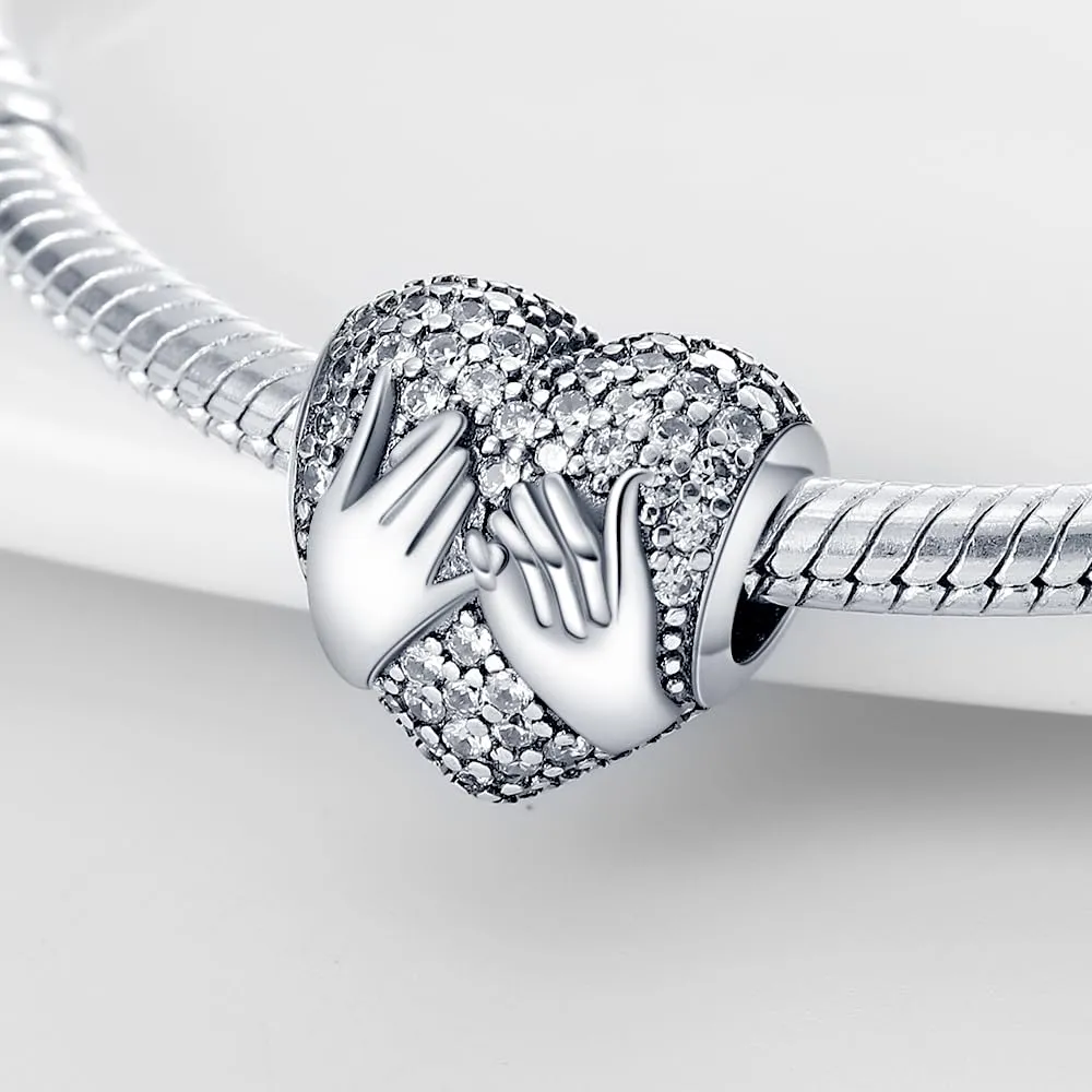 Pandach Bead Charm Ciondolo Argento Sterling 925 con Cubic Zirconia per Braccialetti e Collane europei - immagine 2