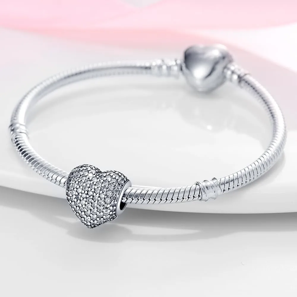 Pandach Bead Charm Ciondolo Argento Sterling 925 con Cubic Zirconia per Braccialetti e Collane europei - immagine 3