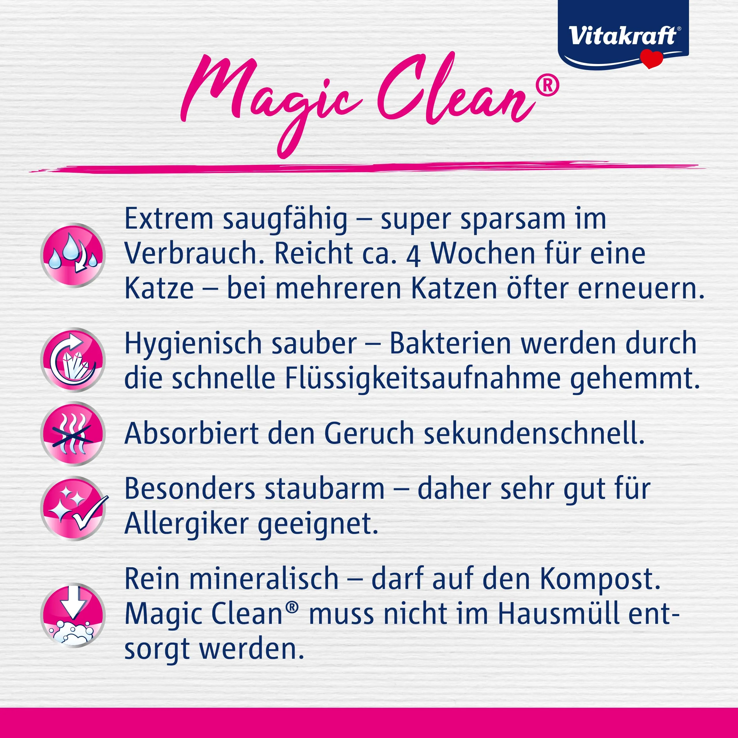 Vitakraft Magic Clean Lettiera per Gatti in Silicio, 5 L (2.2 kg) - immagine 4