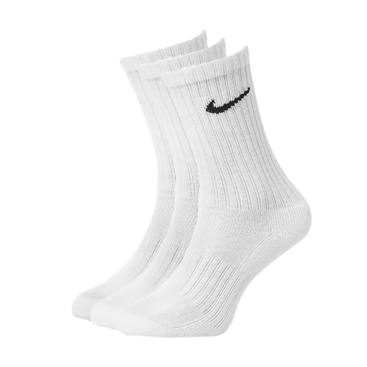 Nike Value Cotton Crew Socks, 3-Pack, White/Blue, L 42-46 - immagine 1