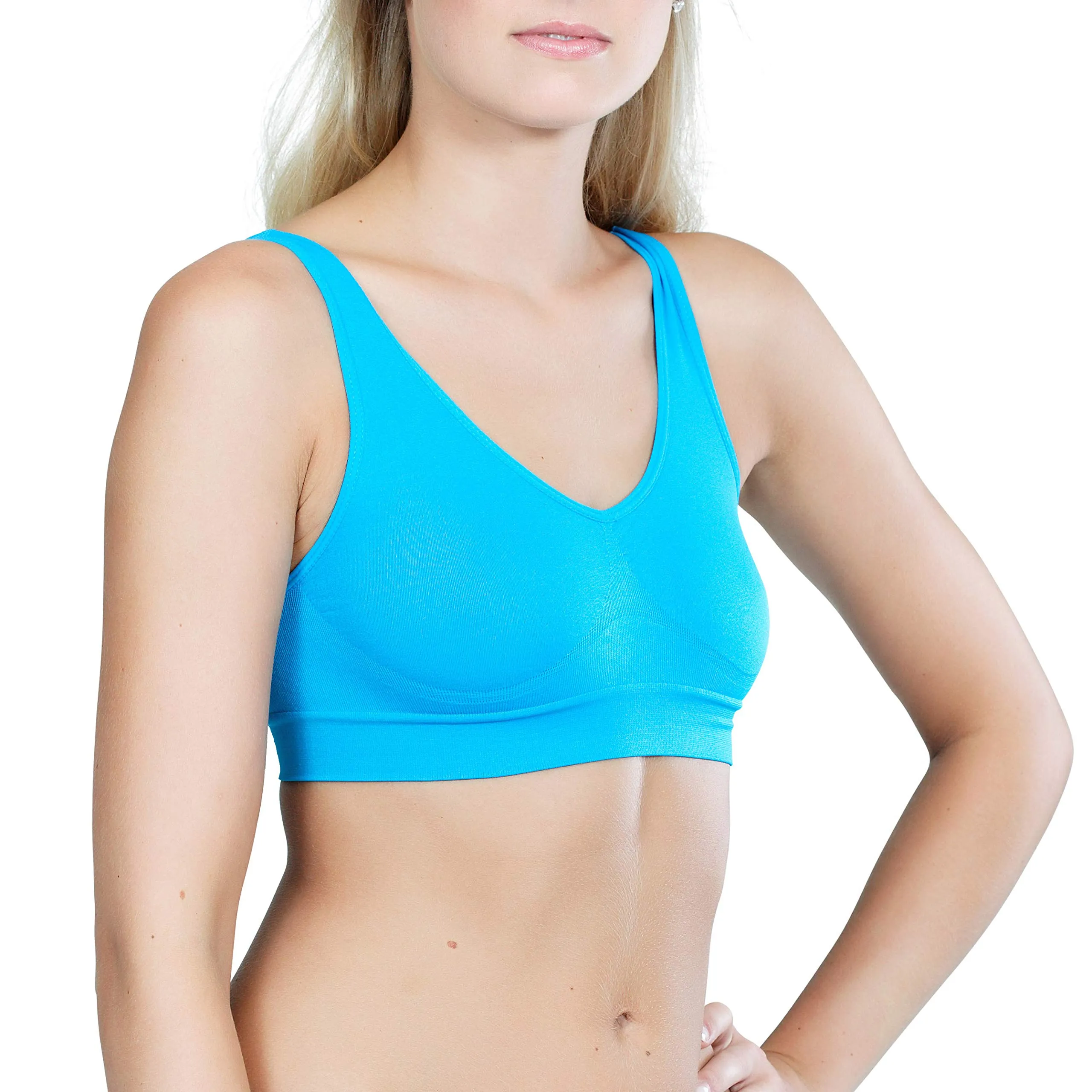 UnsichtBra Set di 3 Reggiseni Senza Ferretto, Senza Cuciture, Nero, Bianco, Beige - immagine 8